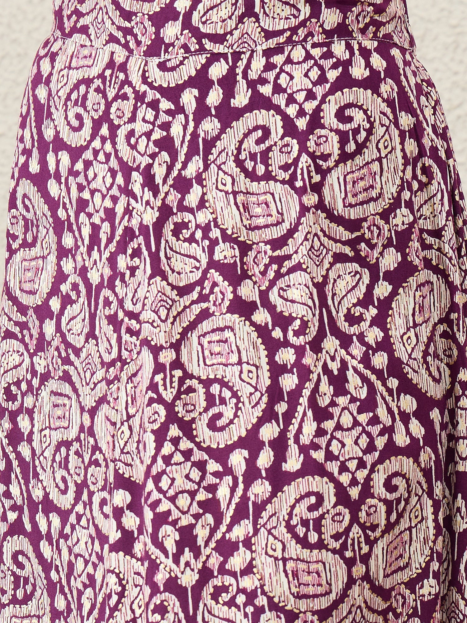 Dusty Mauve Paisley A-Line Skirt