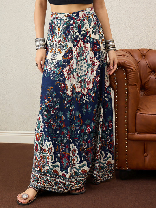 Offwhite Multi Abstract A-Line Skirt