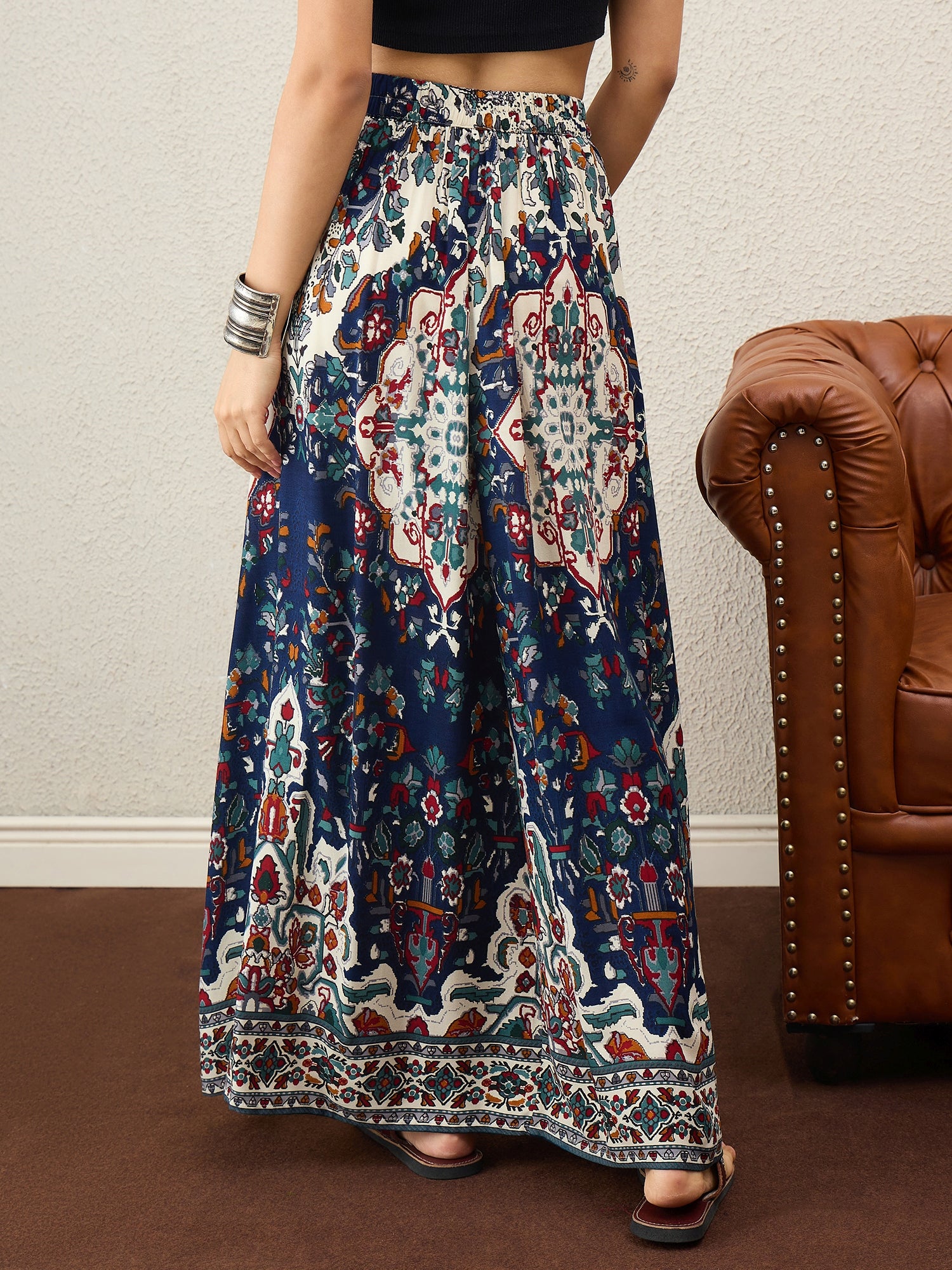 Offwhite Multi Abstract A-Line Skirt