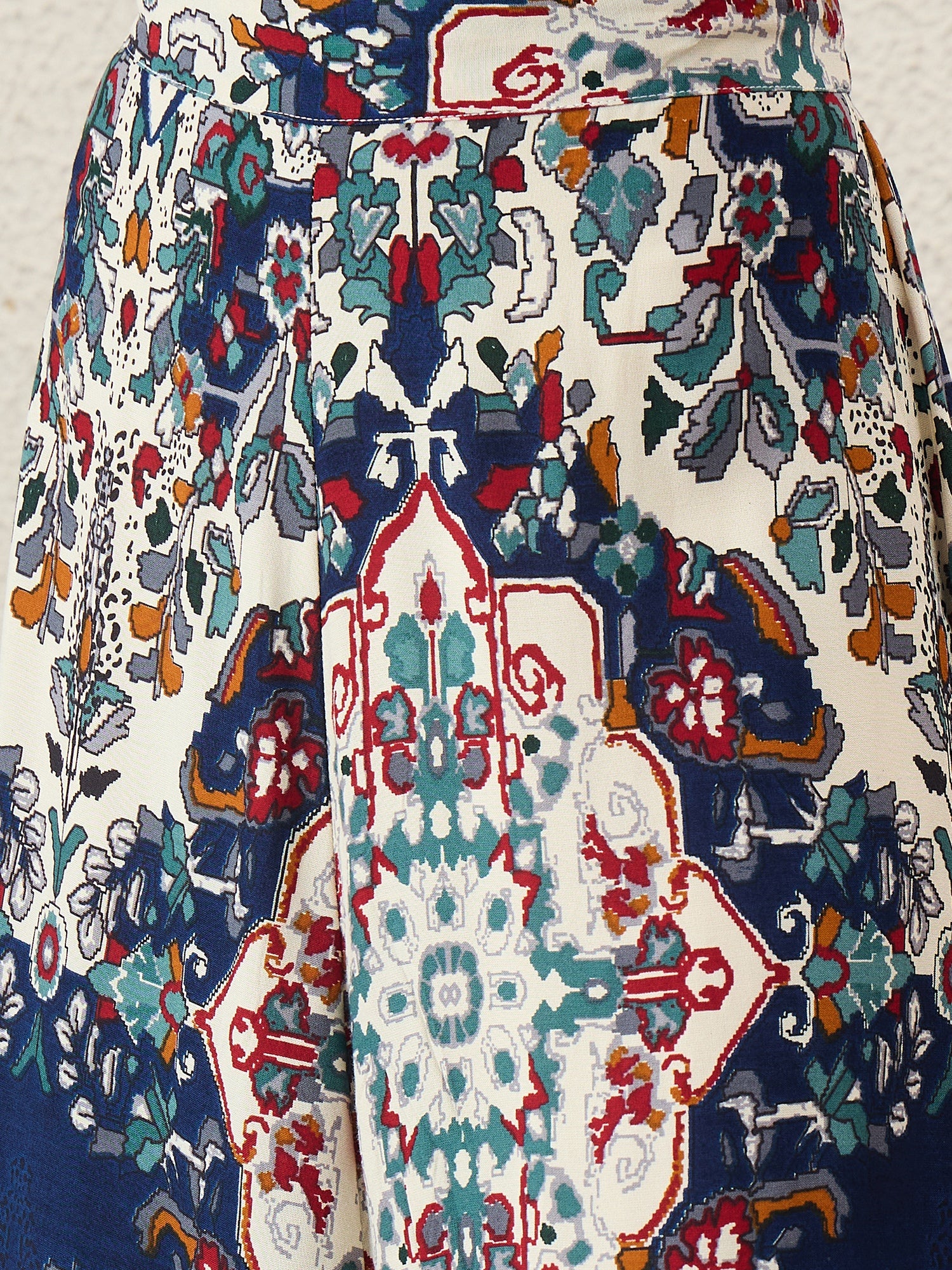 Offwhite Multi Abstract A-Line Skirt