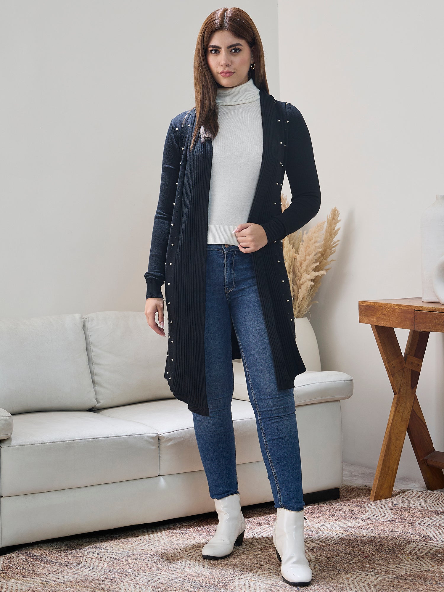 Black White Beads Shrug