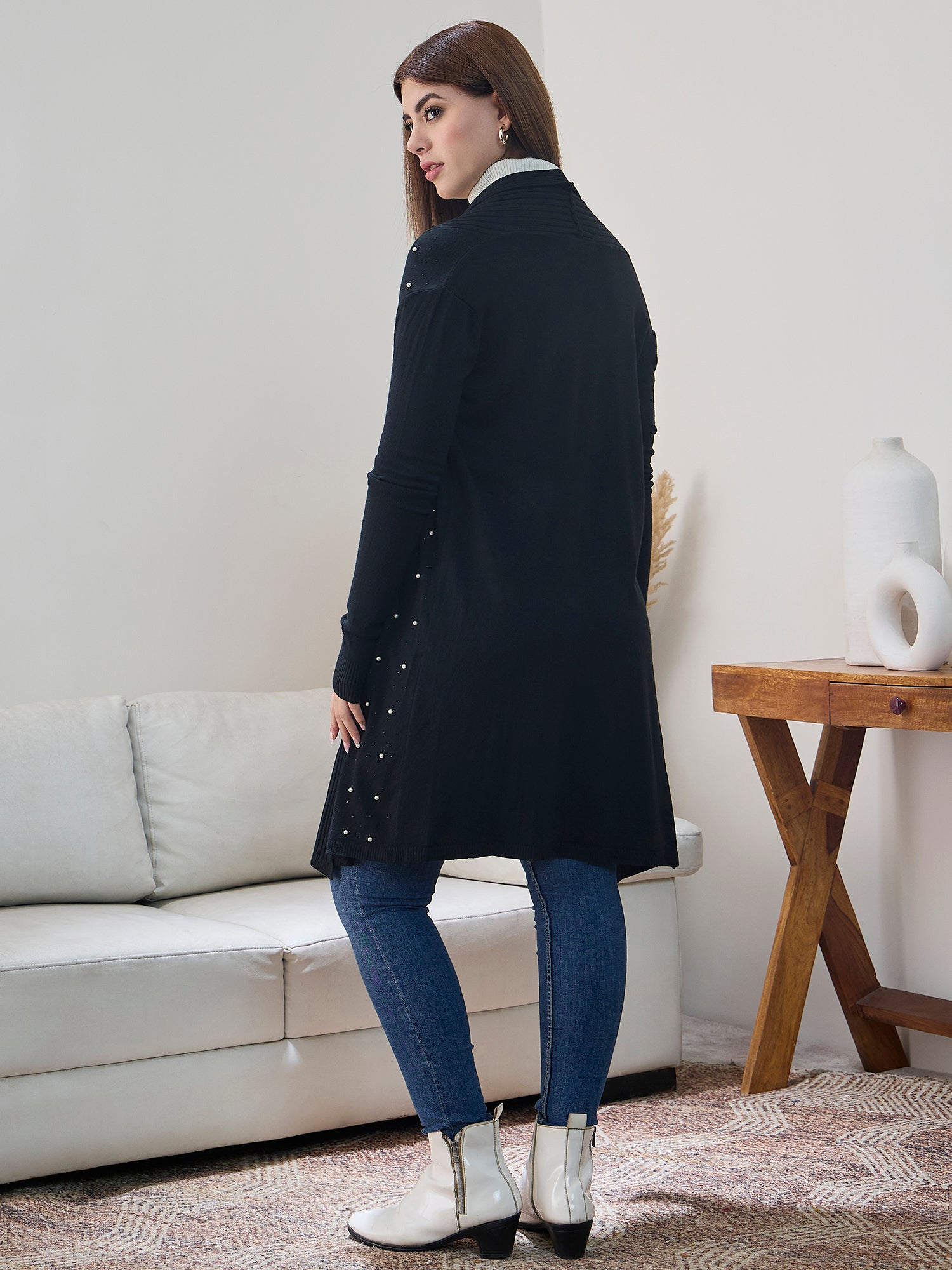 Black White Beads Shrug