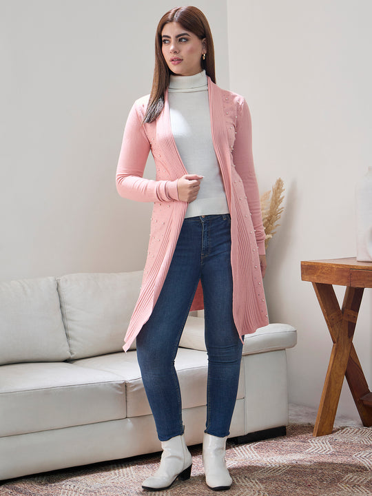 Coral White Beads Shrug