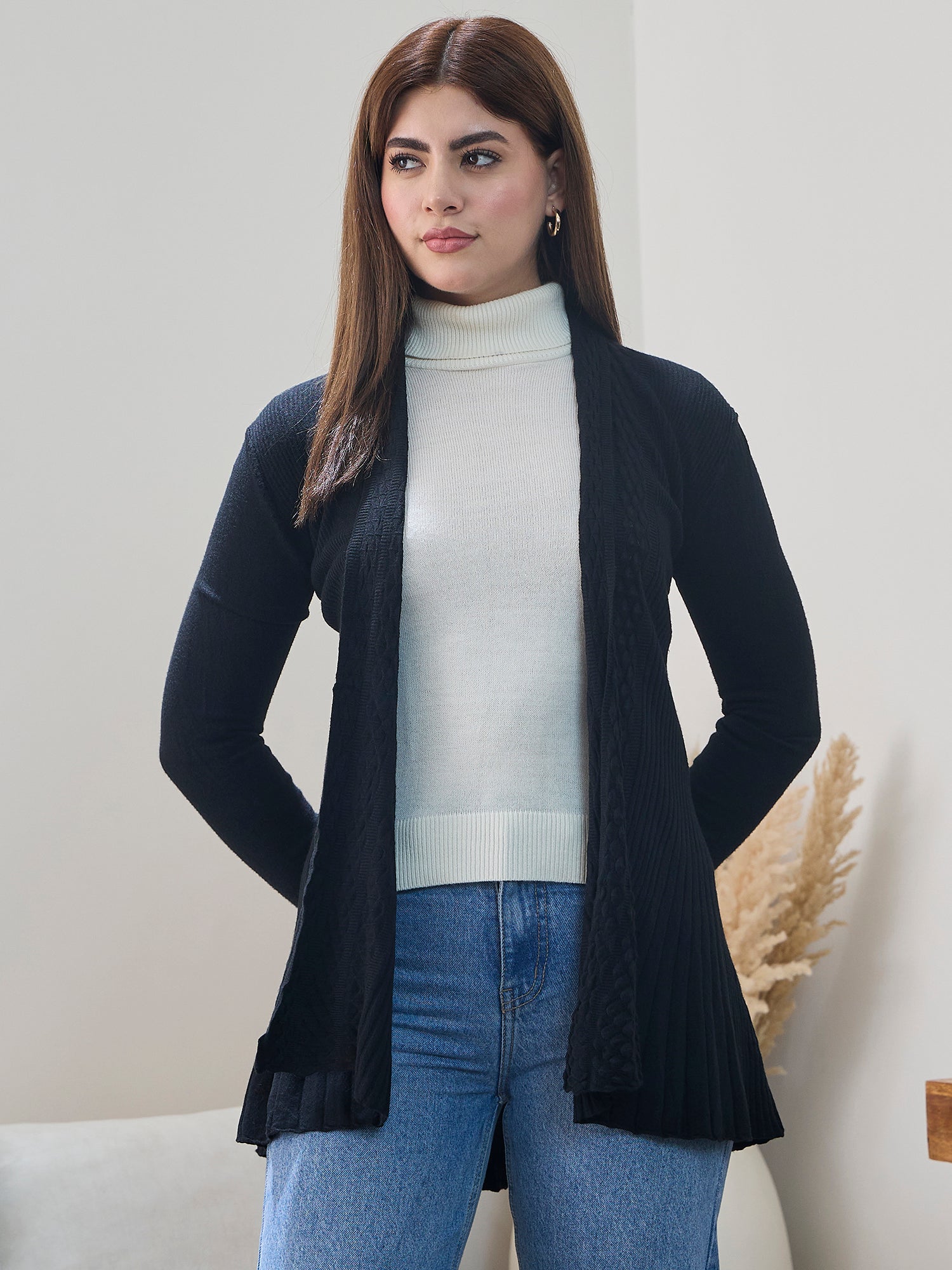 Black Embossed Texture Shrug