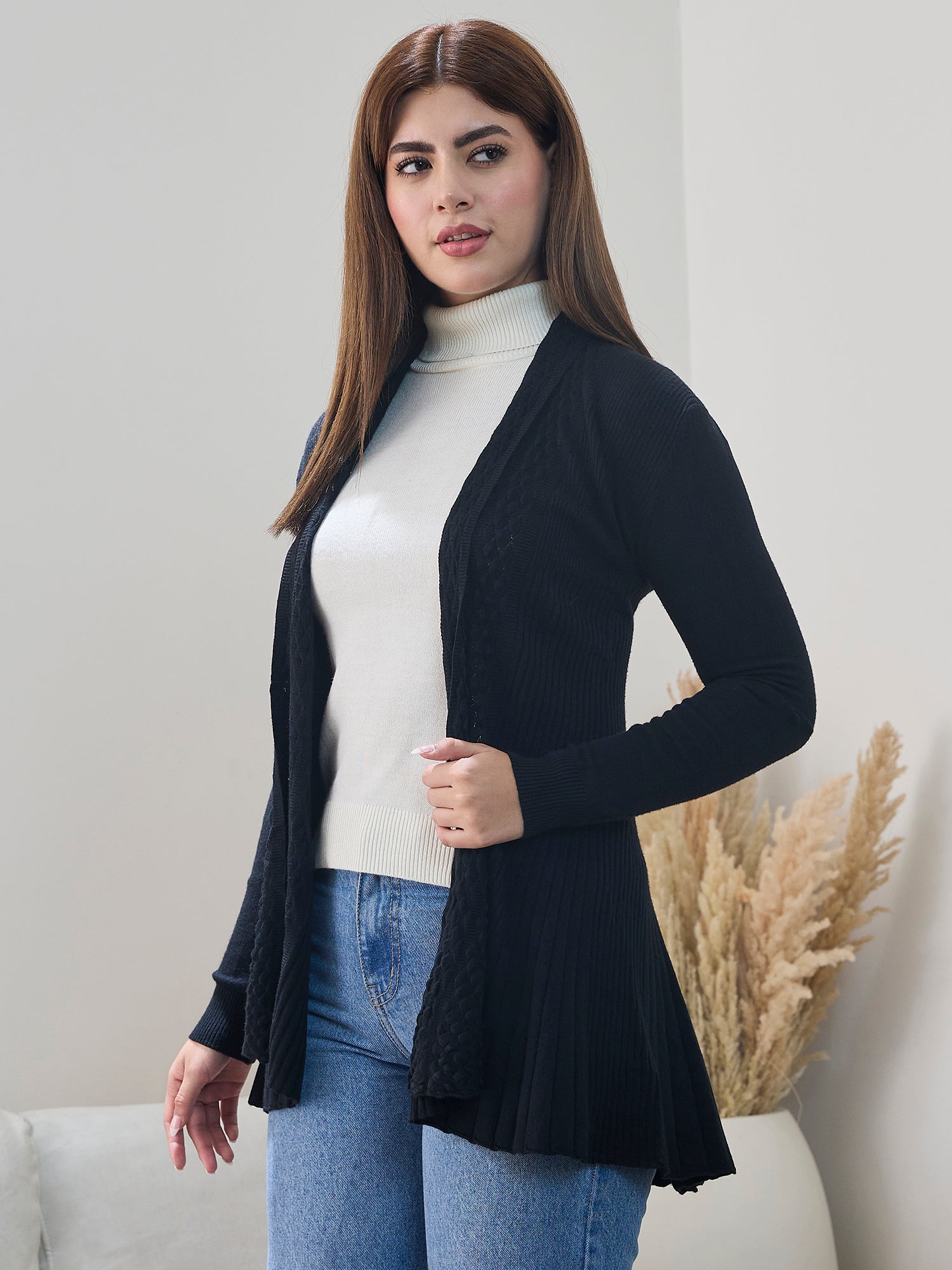 Black Embossed Texture Shrug