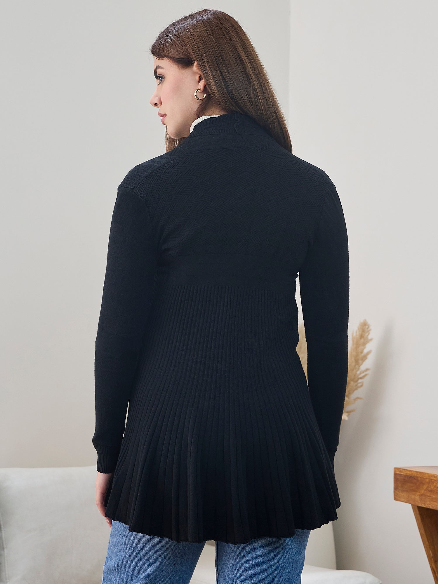 Black Embossed Texture Shrug