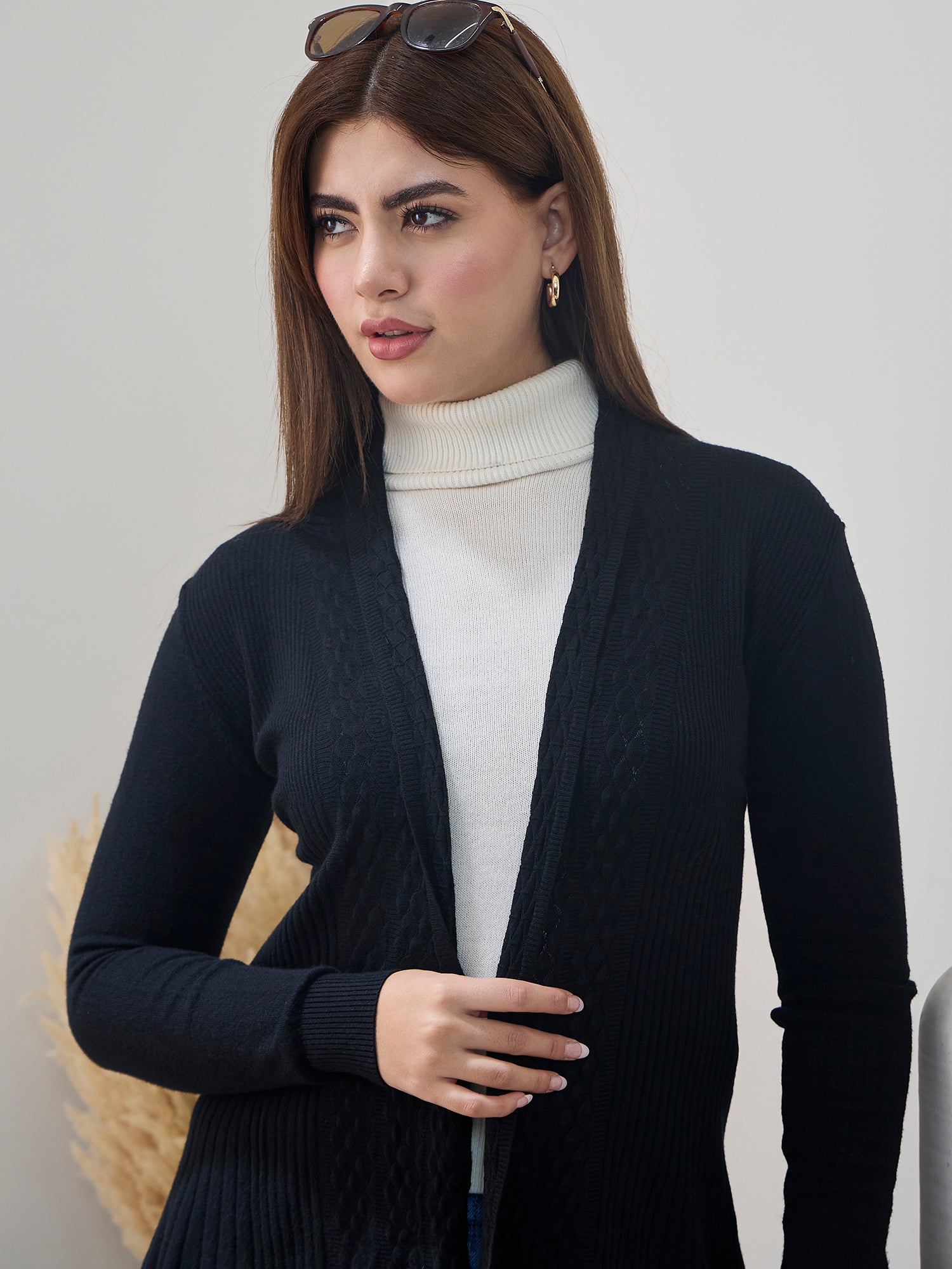 Black Embossed Texture Shrug