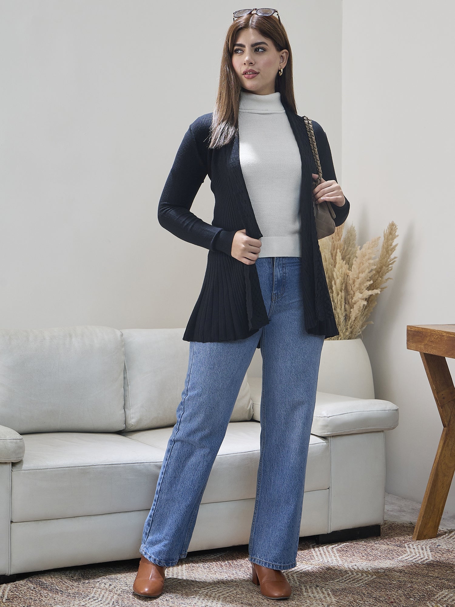 Black Embossed Texture Shrug