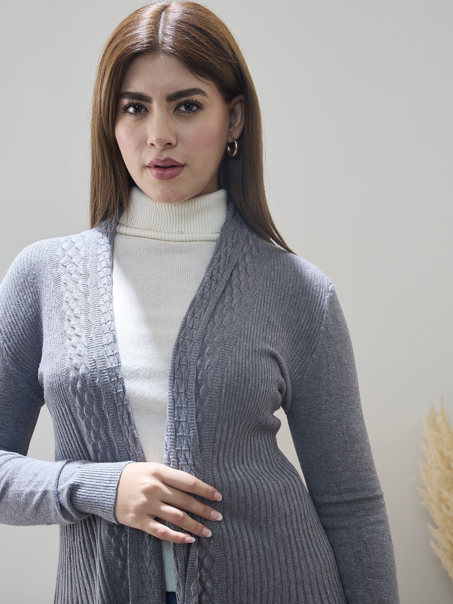 Grey Embossed Texture Shrug