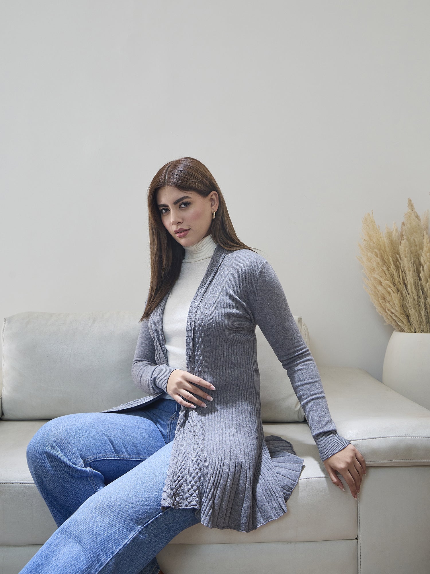 Grey Embossed Texture Shrug