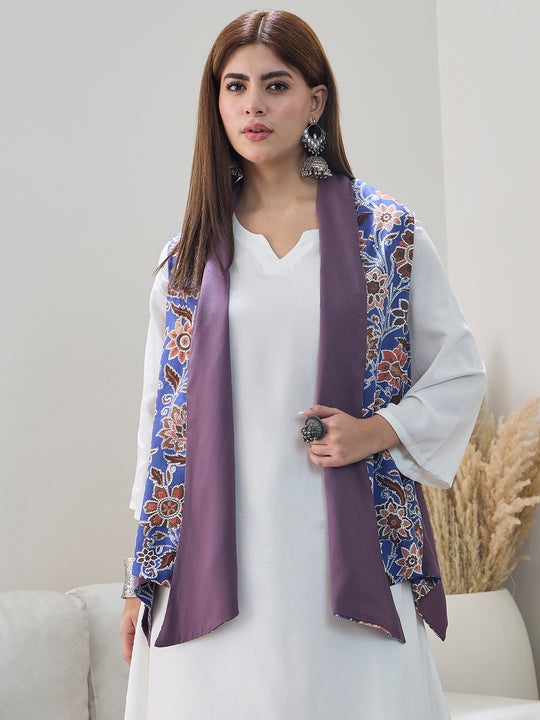 Indigo Jaal mauve Reversible Shrug