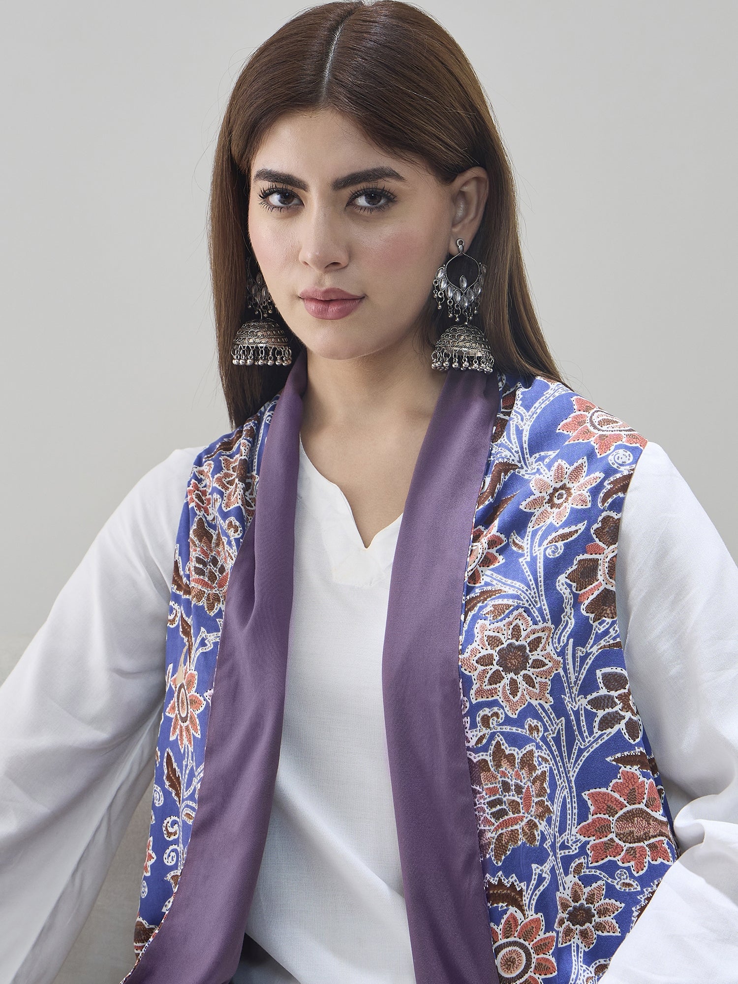 Indigo Jaal mauve Reversible Shrug