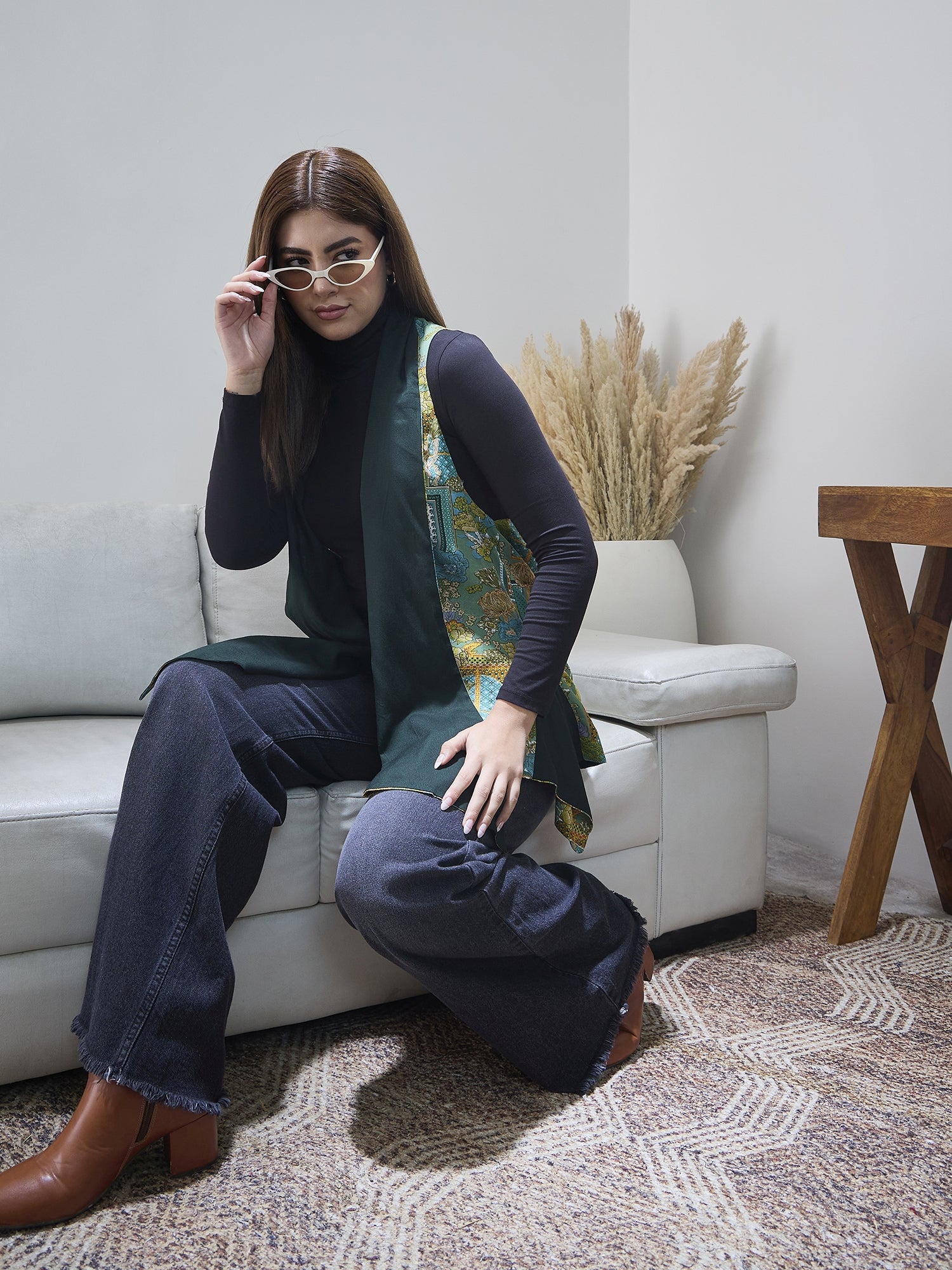 Green Window Green Reversible Shrug