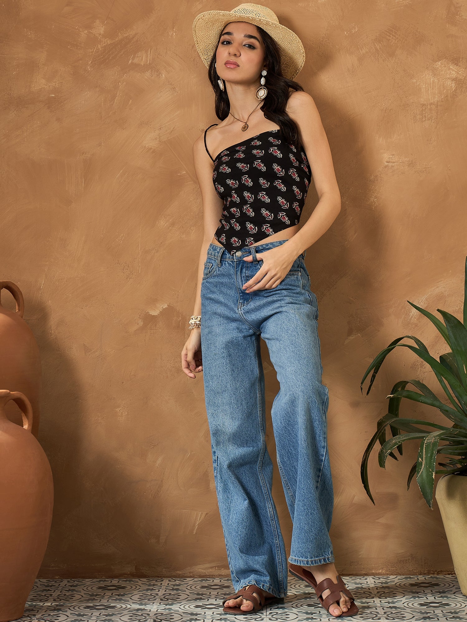 Black Booti Rapid Scarf Top