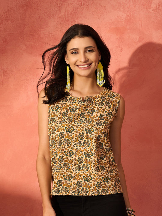 Light Brown Kalamkari W/S Top