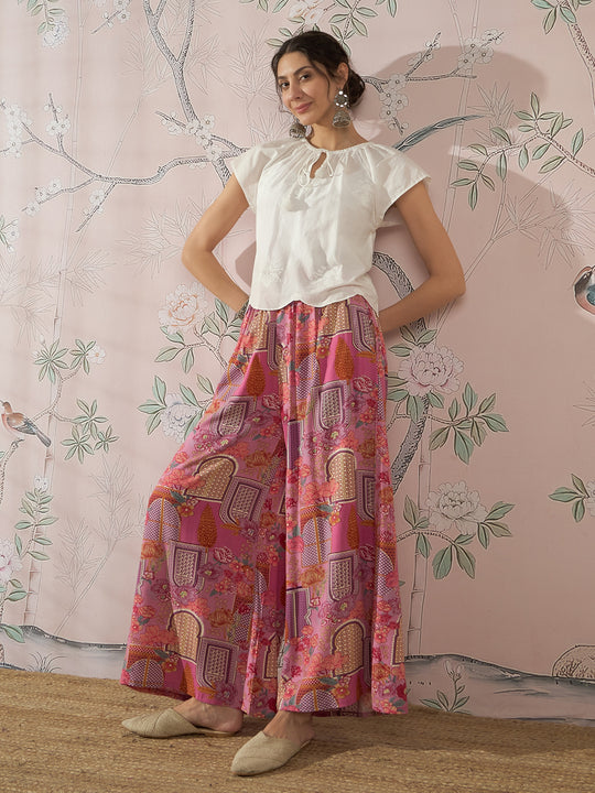 DULL PINK WINDOW PALAZZO