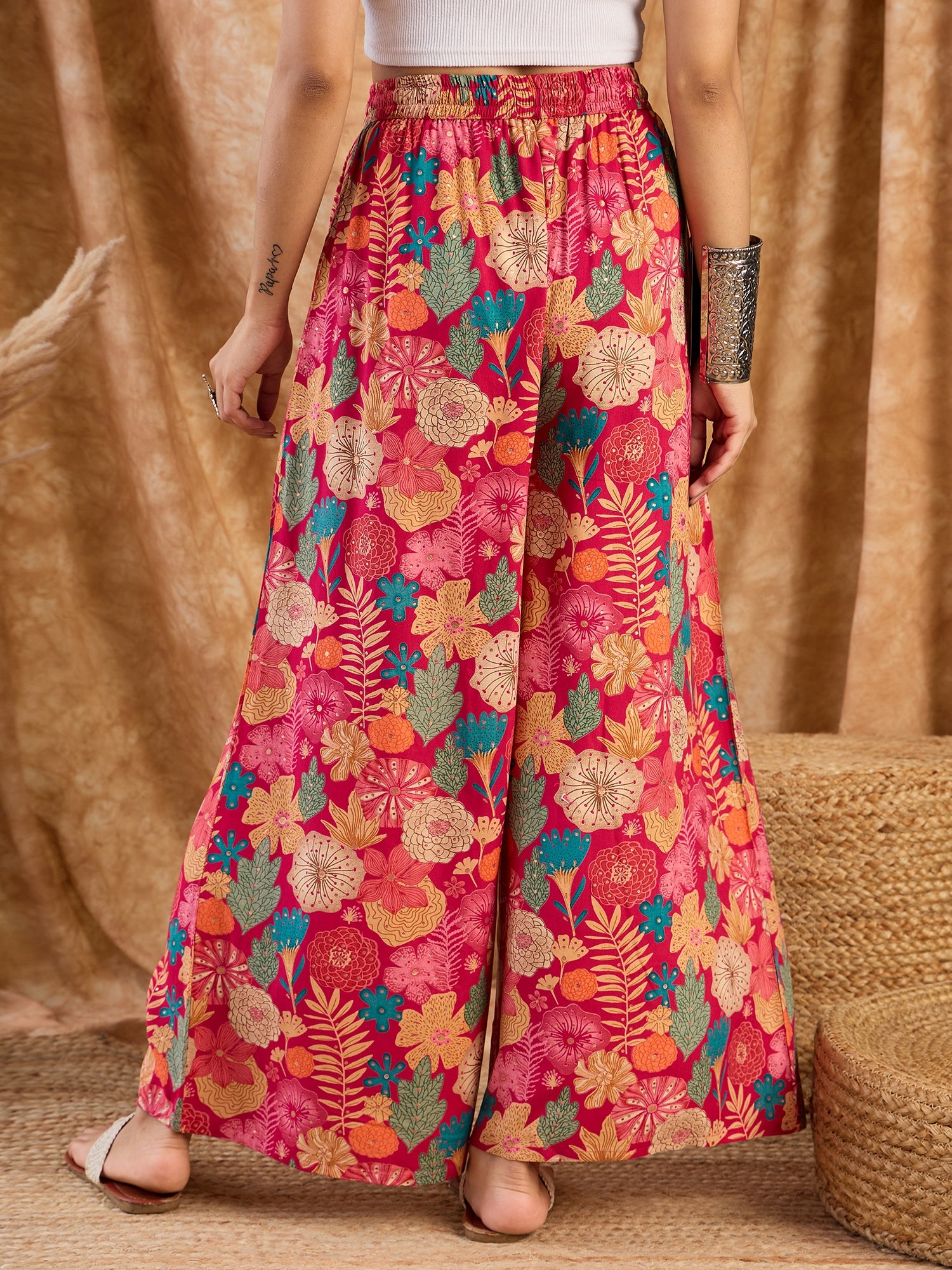 Hot Pink Sea Flower Palazzo