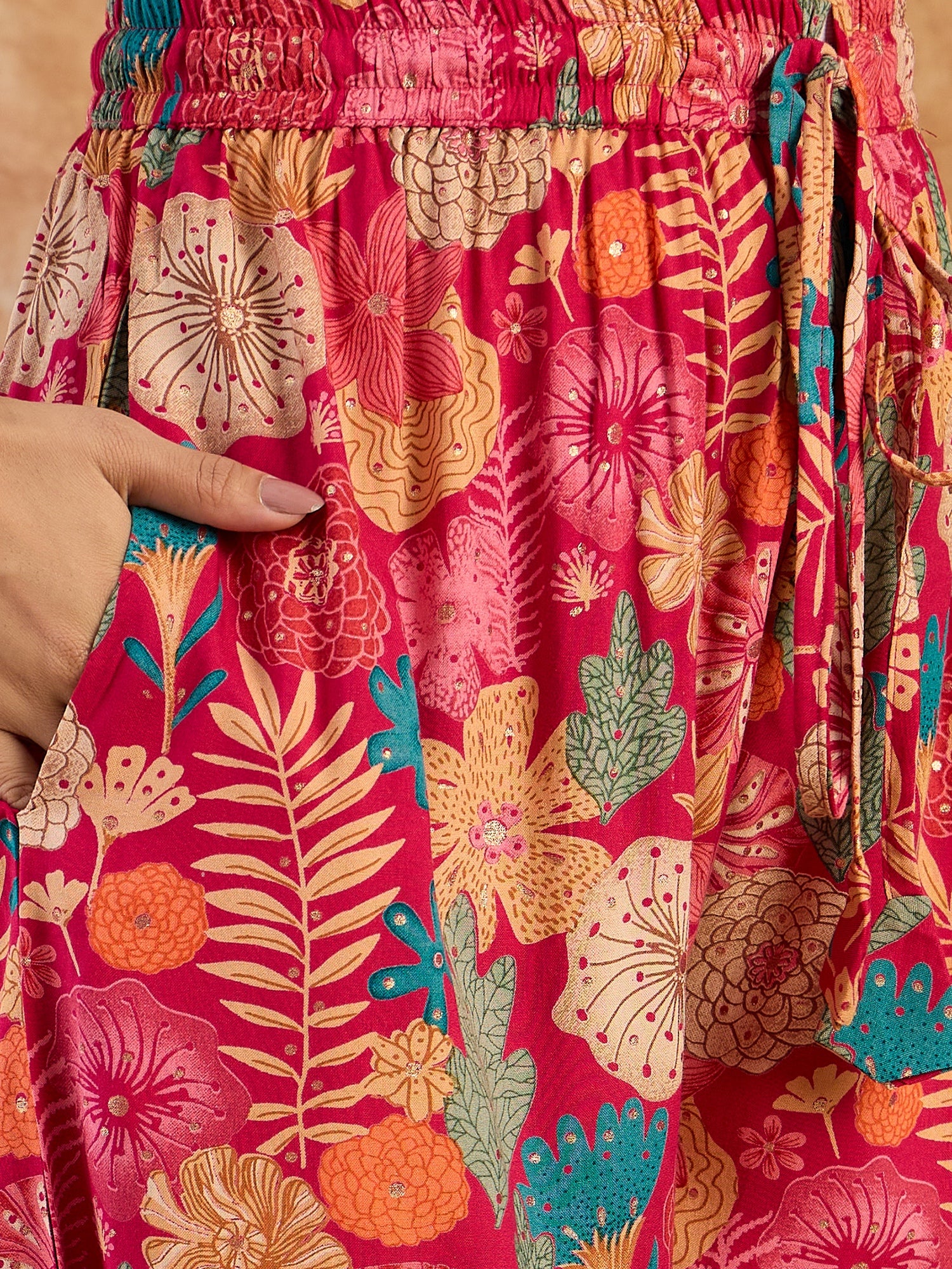 Hot Pink Sea Flower Palazzo