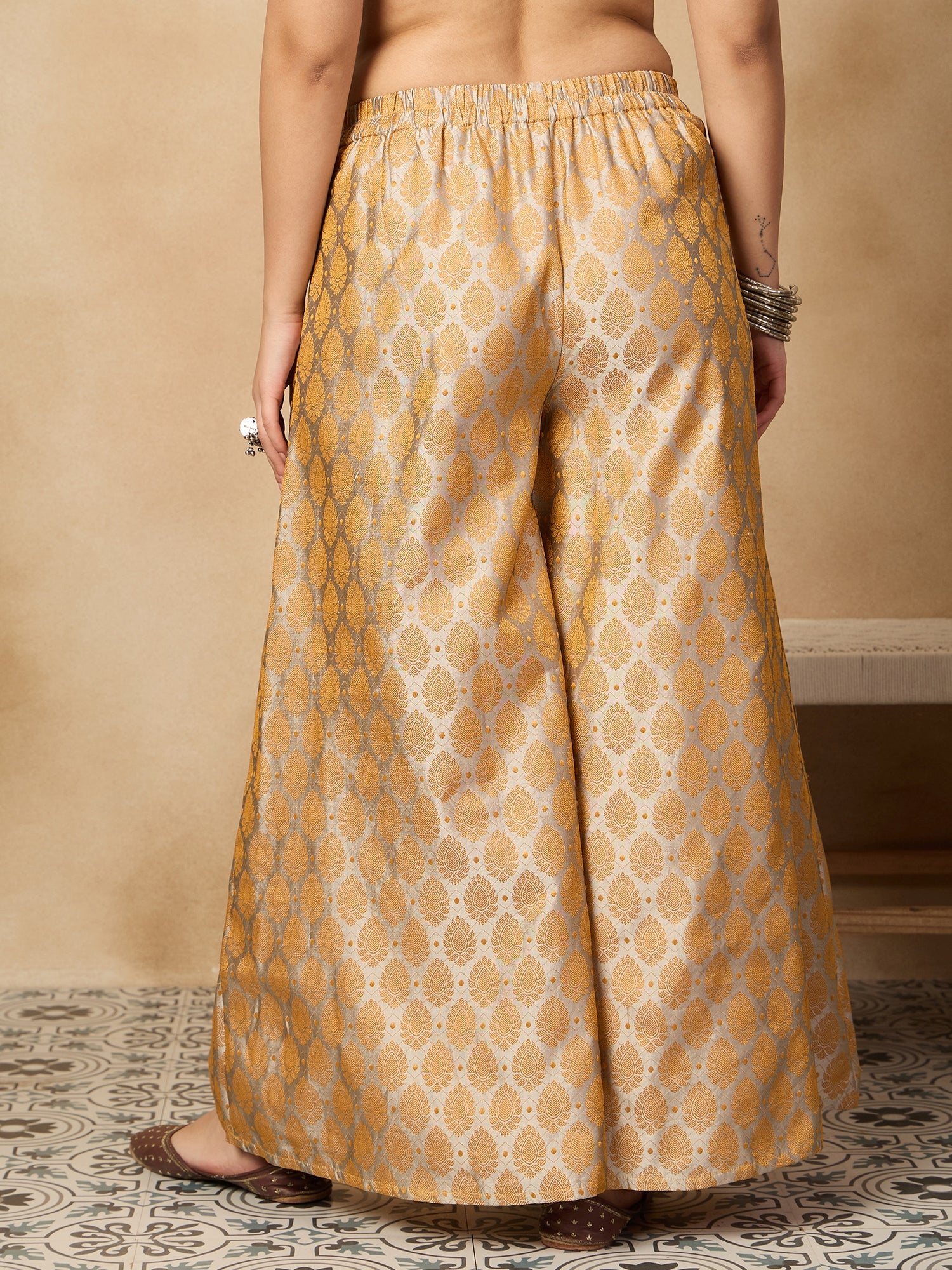 Light Grey Jacquard Palazzo