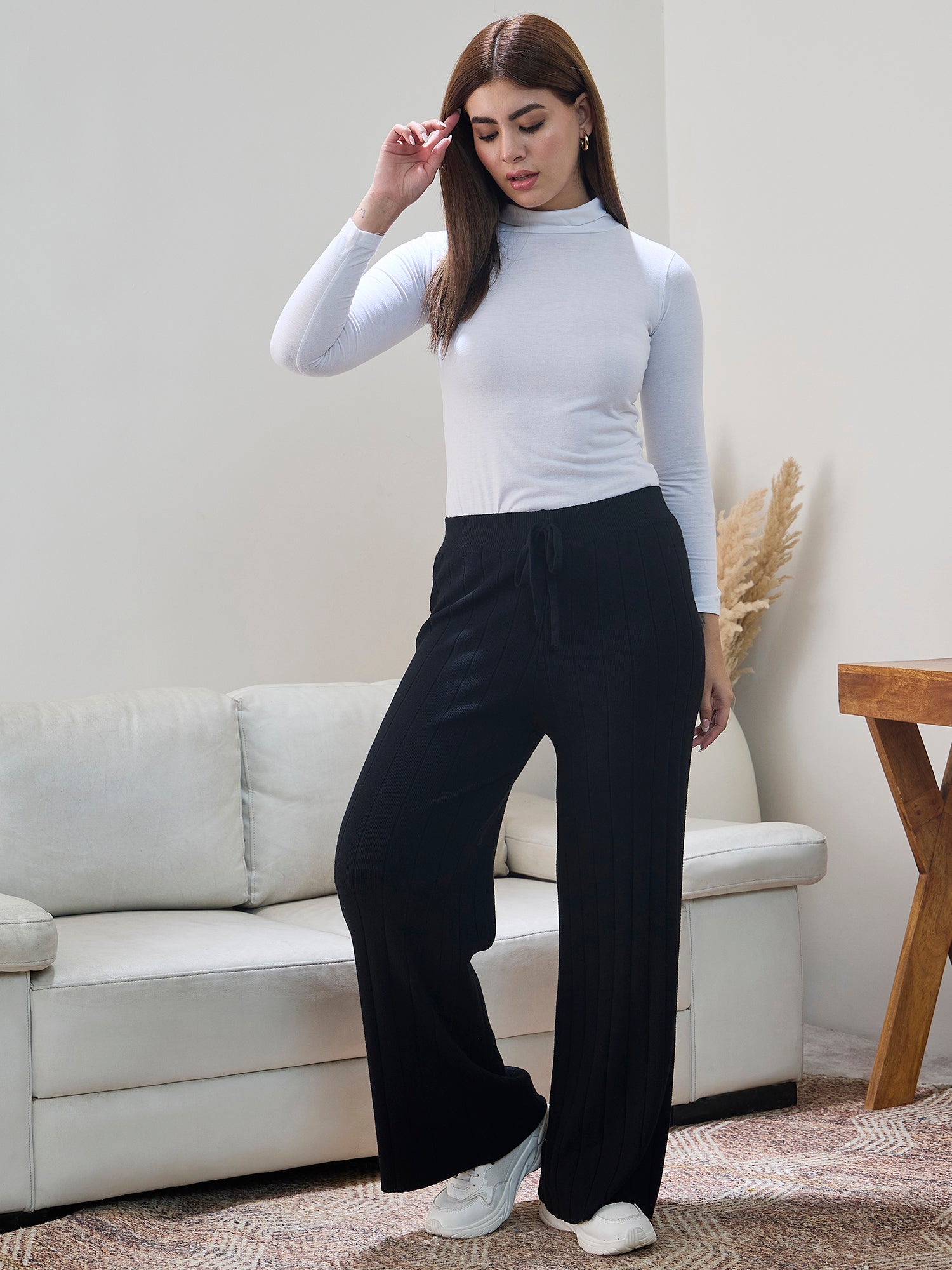 Black Winter Straight Pant