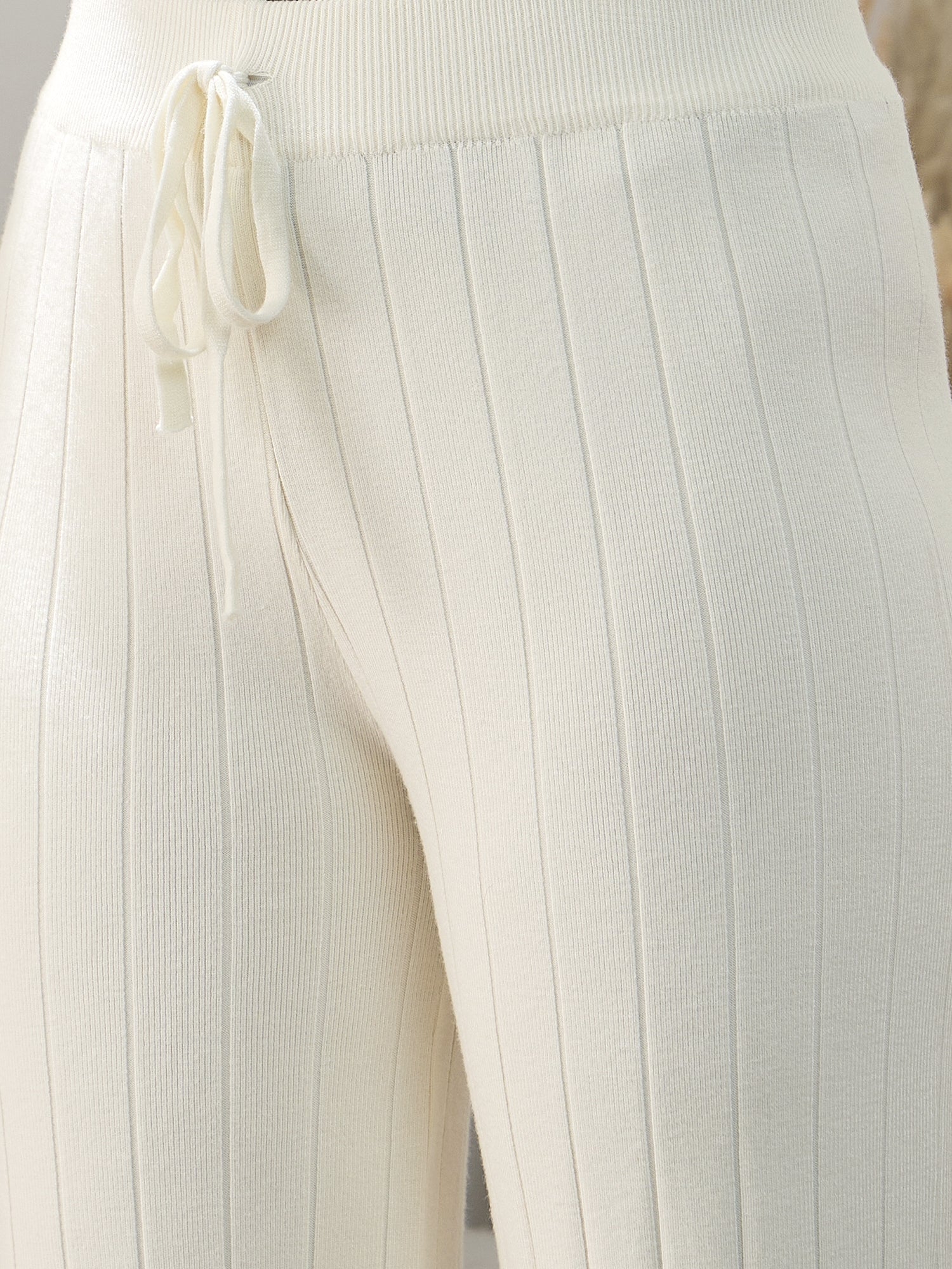 Cream Winter Straight Pant