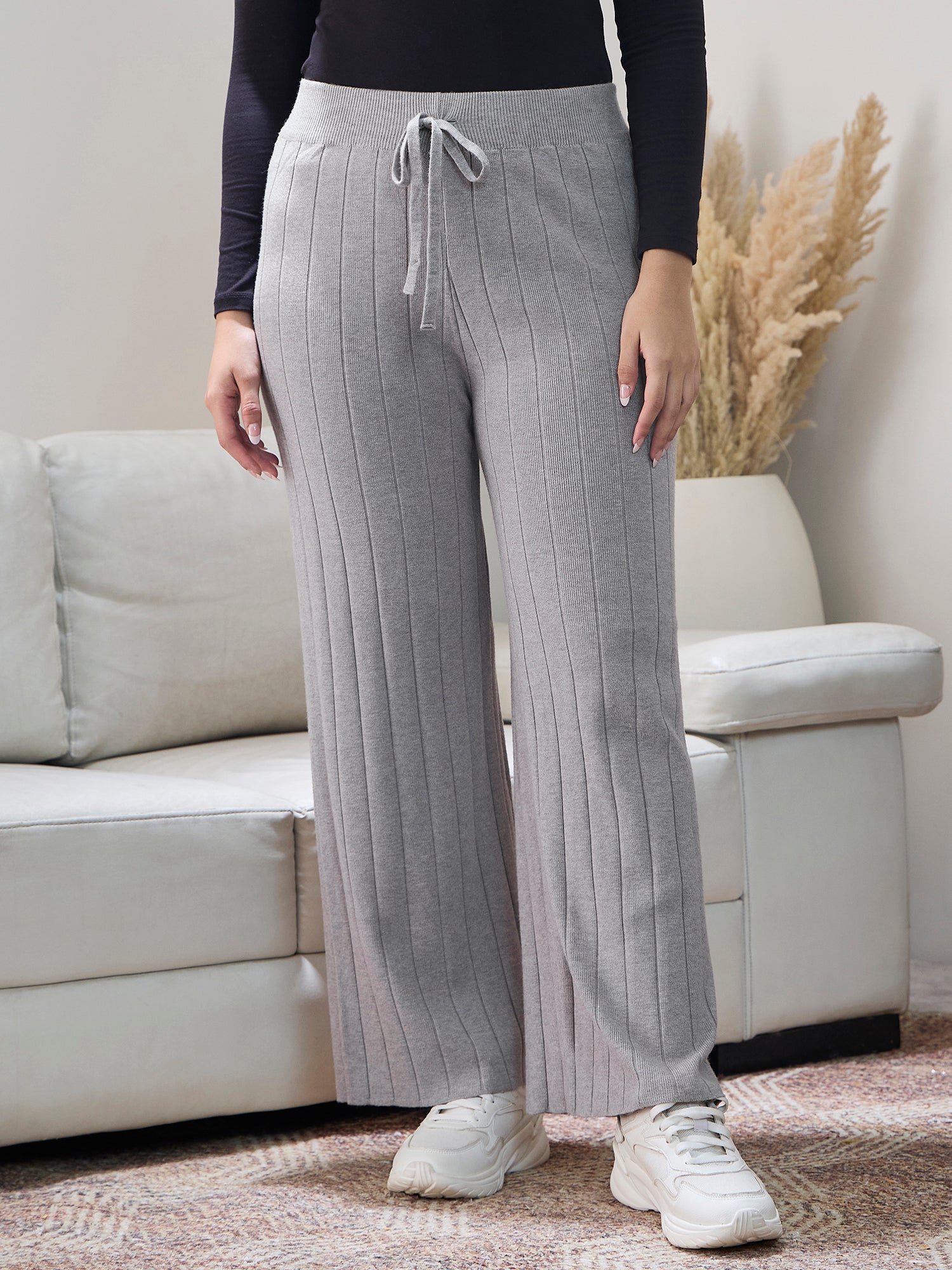 Grey Winter Straight Pant