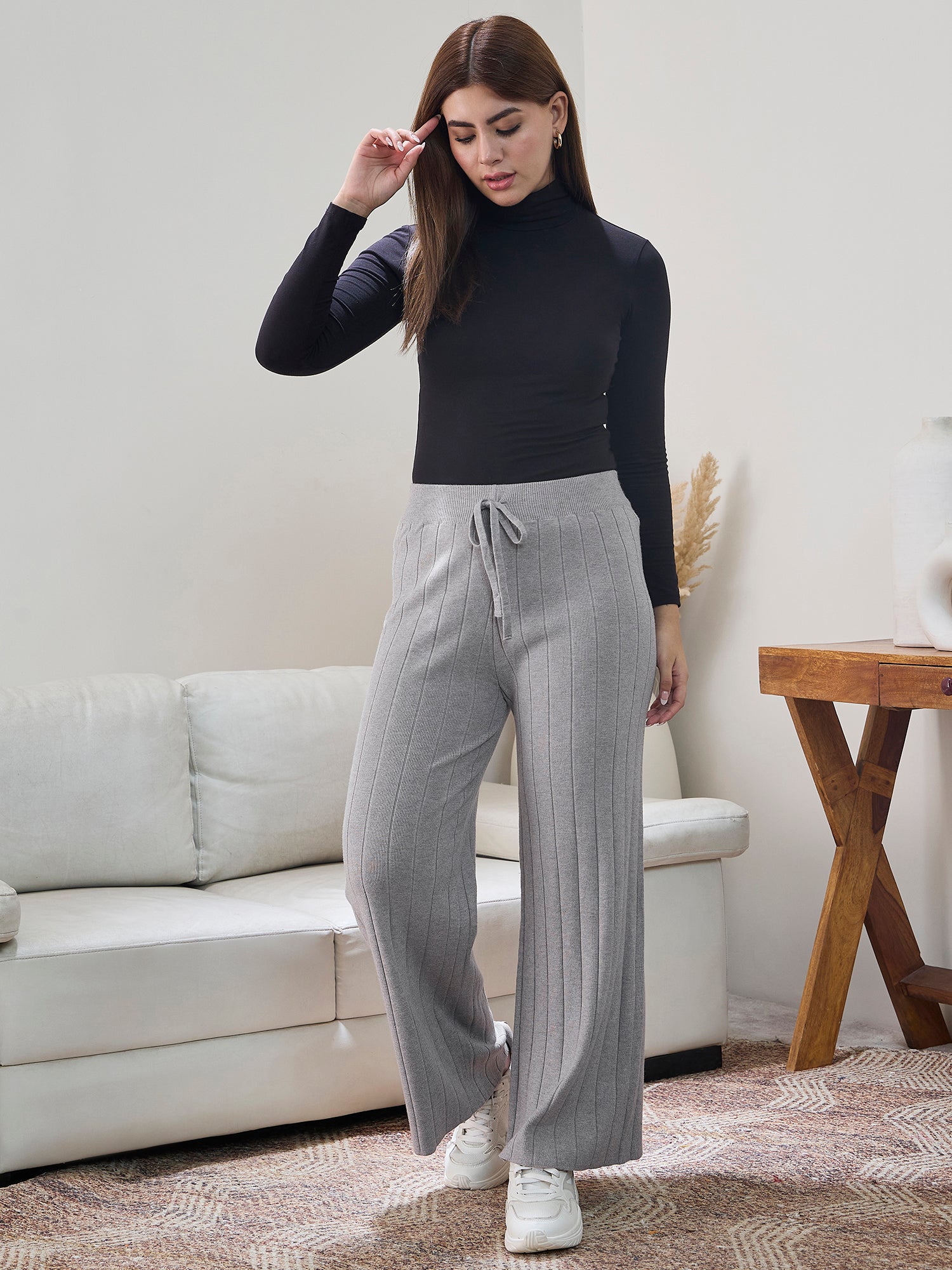 Grey Winter Straight Pant