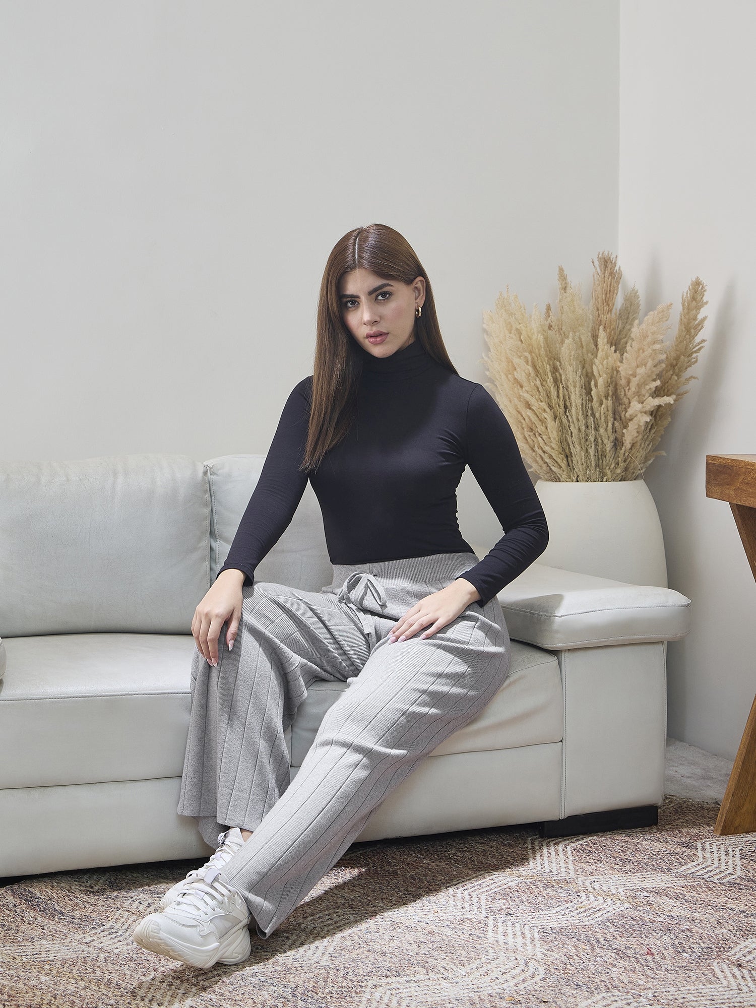 Grey Winter Straight Pant