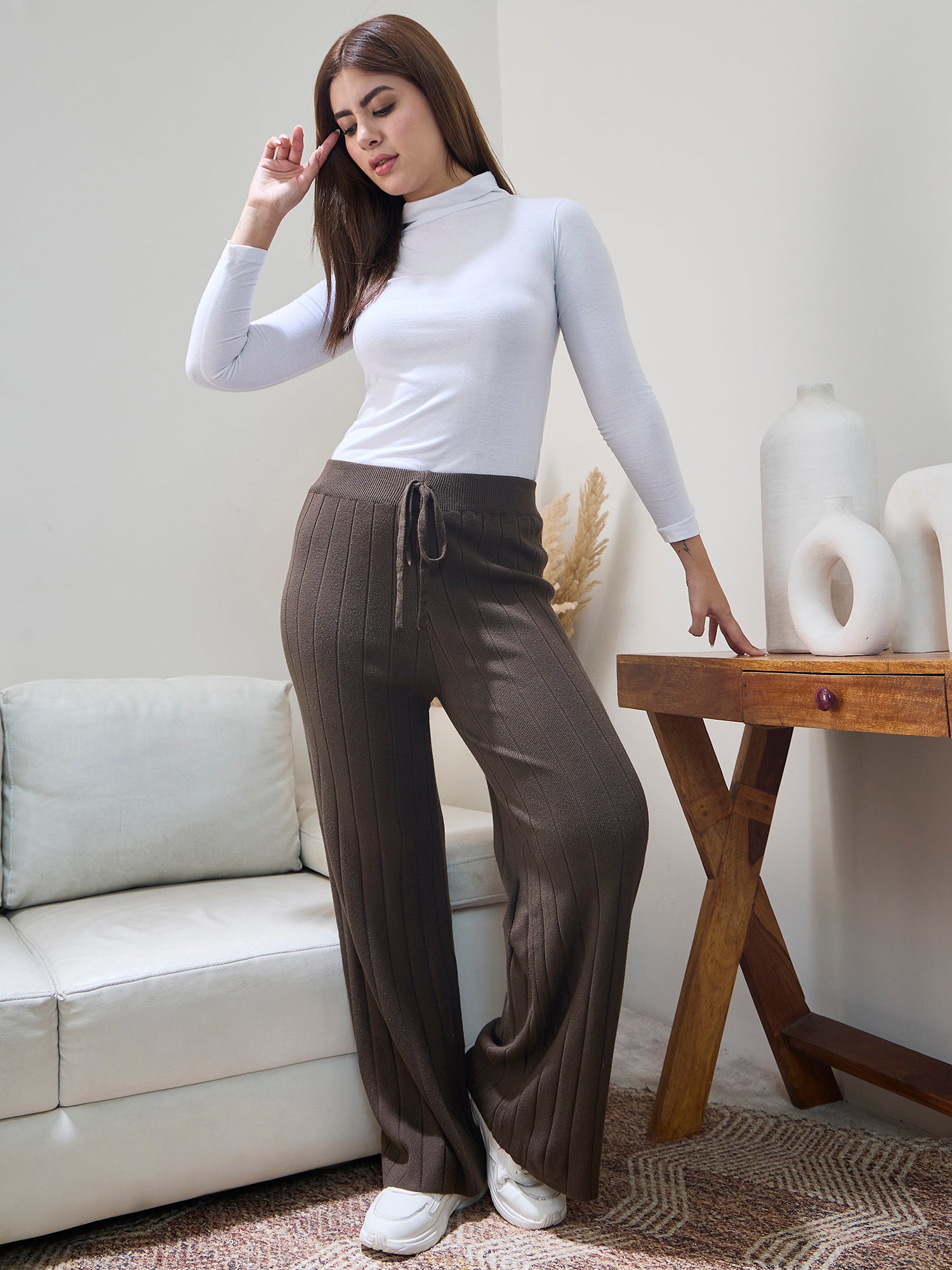 Brown Winter Straight Pant
