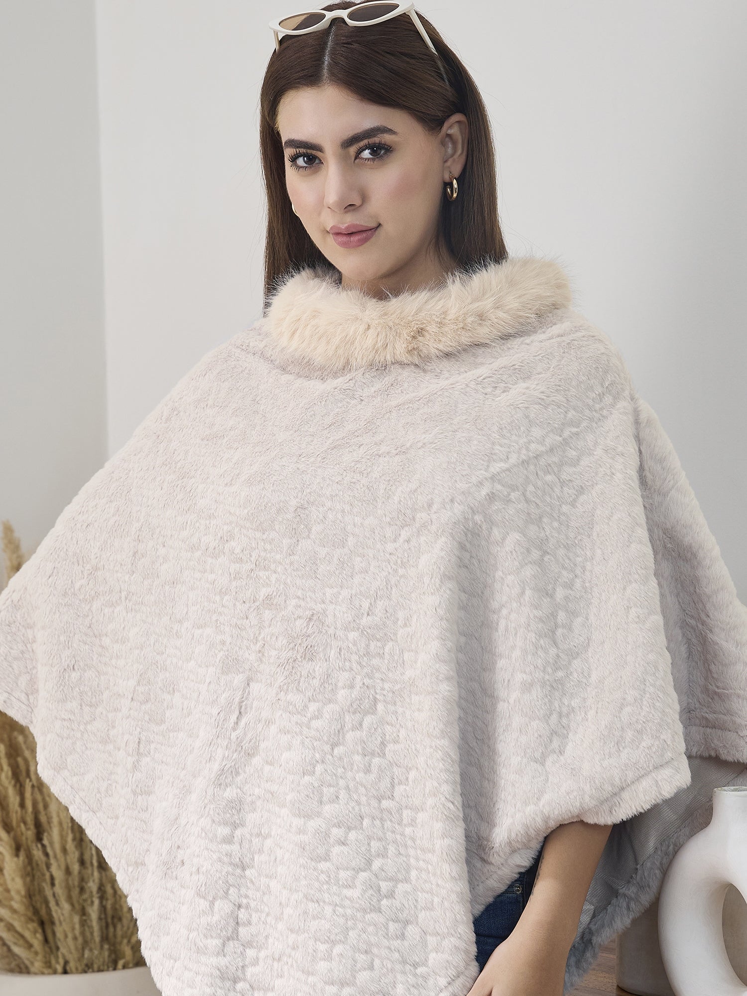 Offwhite Fur Poncho