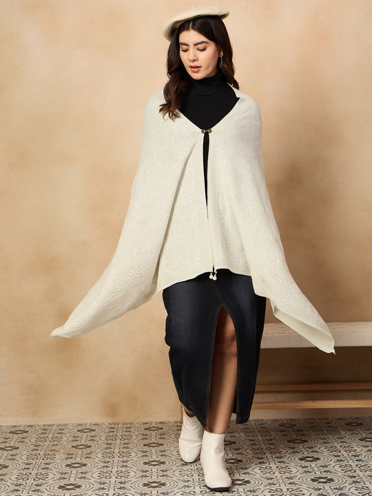 White Shimmer Poncho