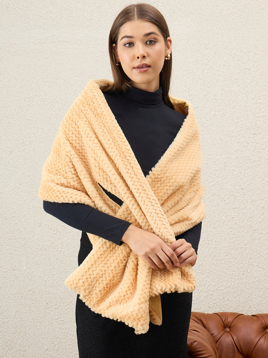 Light Yellow Texture Fur Cape