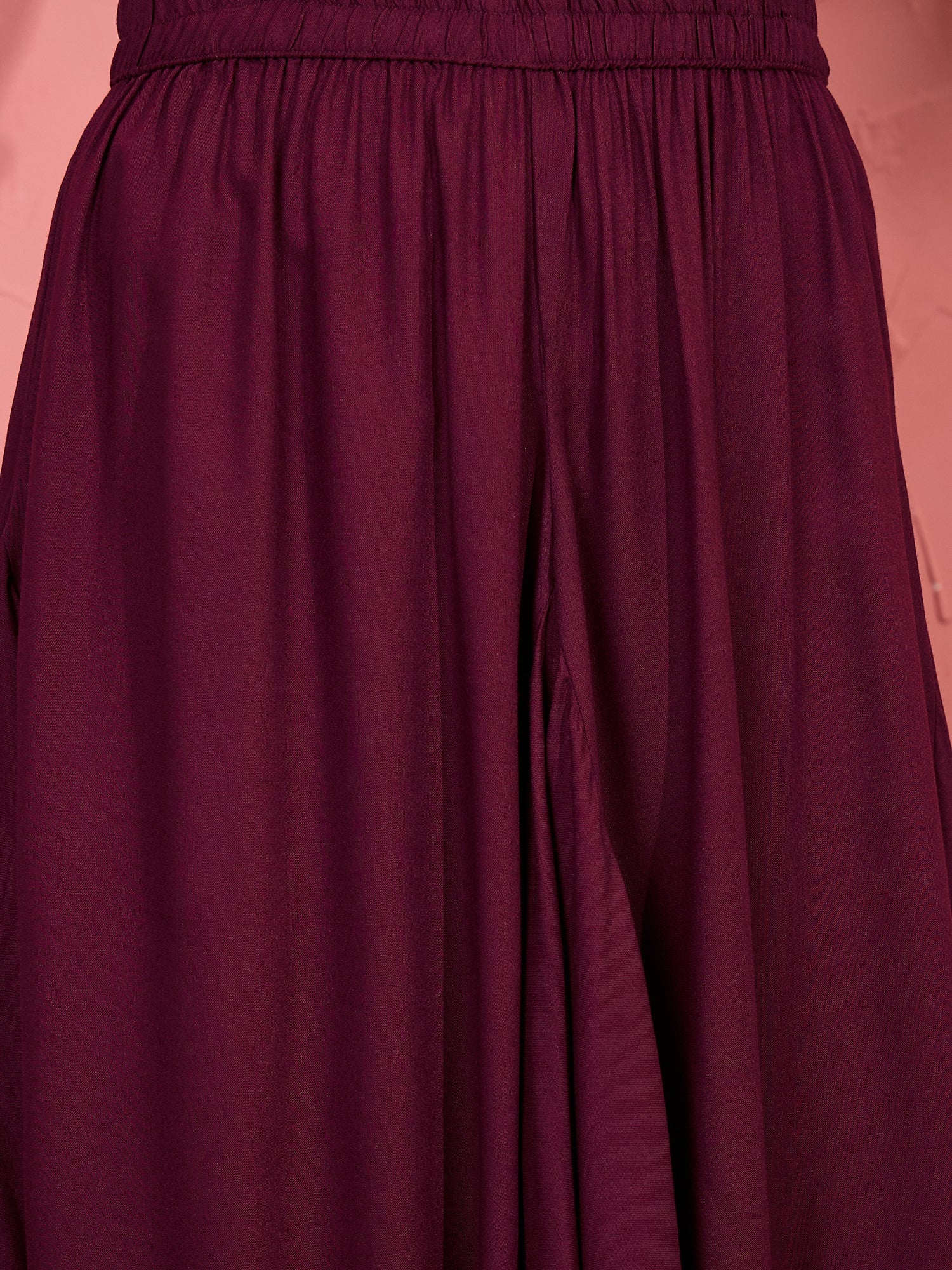 Wine Cowl Dhoti Skirt