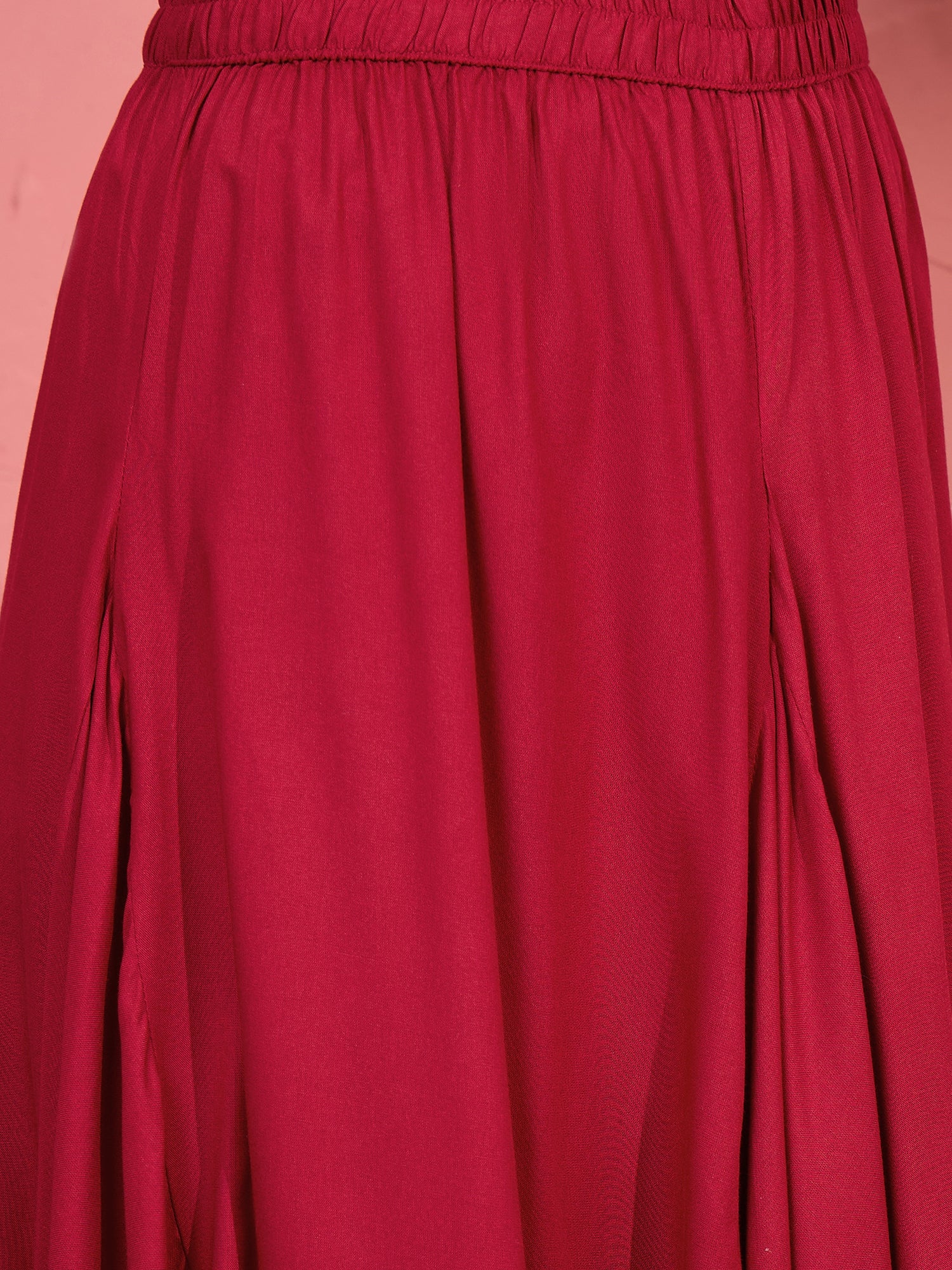 Maroon Cowl Dhoti Skirt