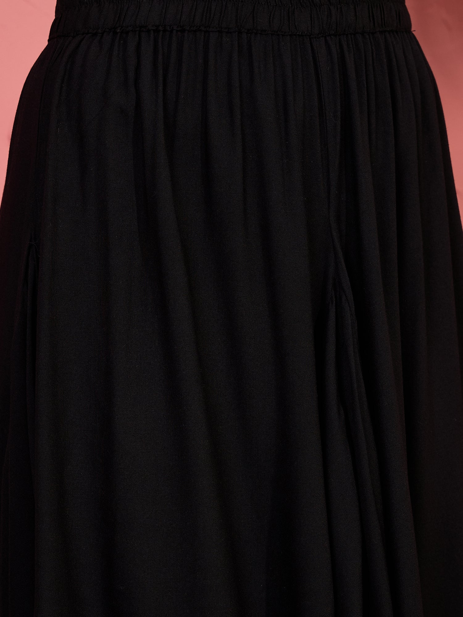 Black Cowl Dhoti Skirt