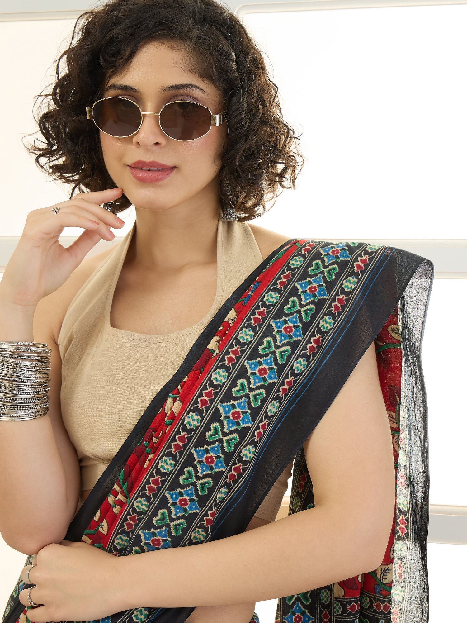 Red Kalamkari Saree