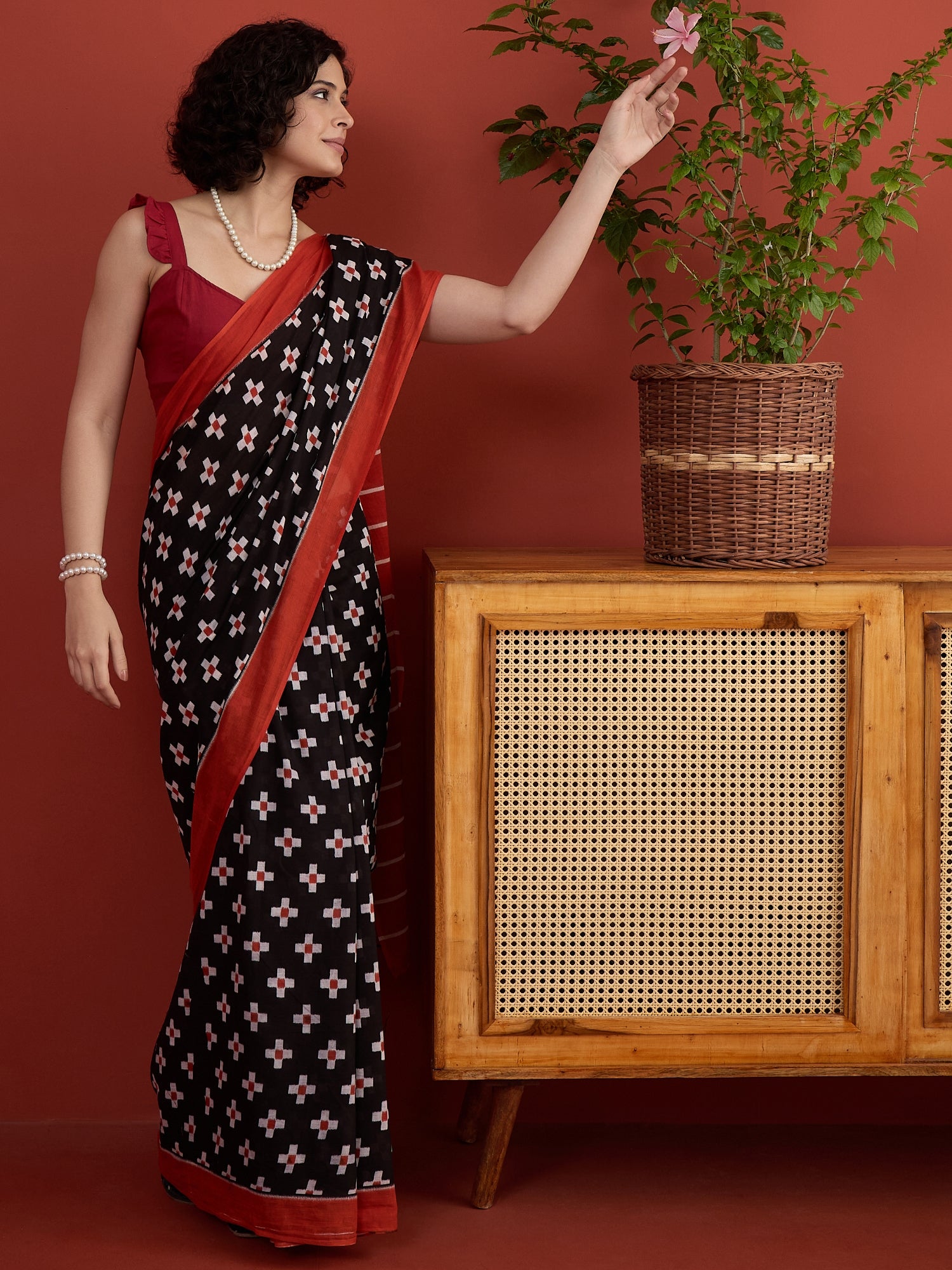Black Cross Motif Saree