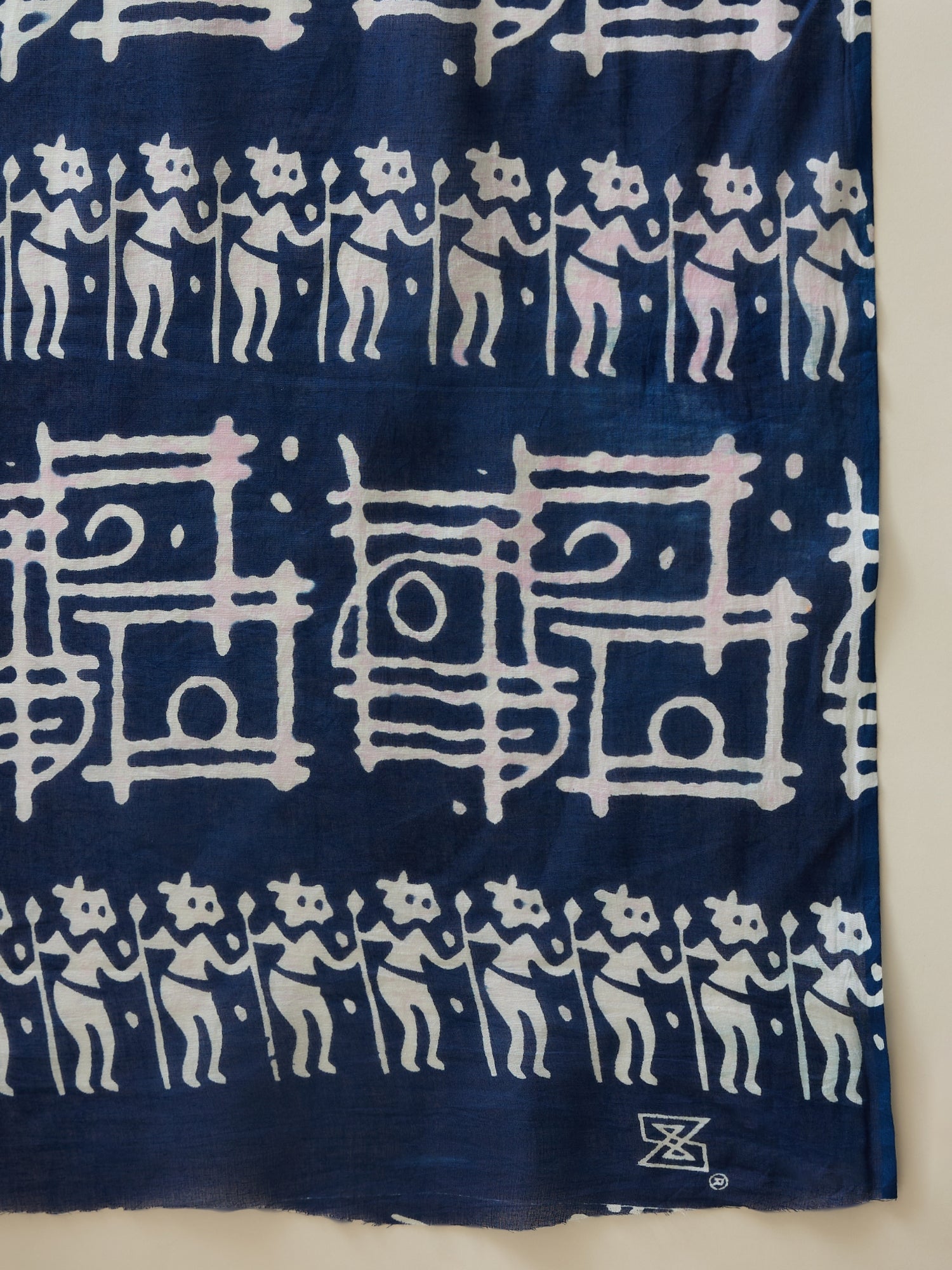 Navy Blue Mandala Print Saree