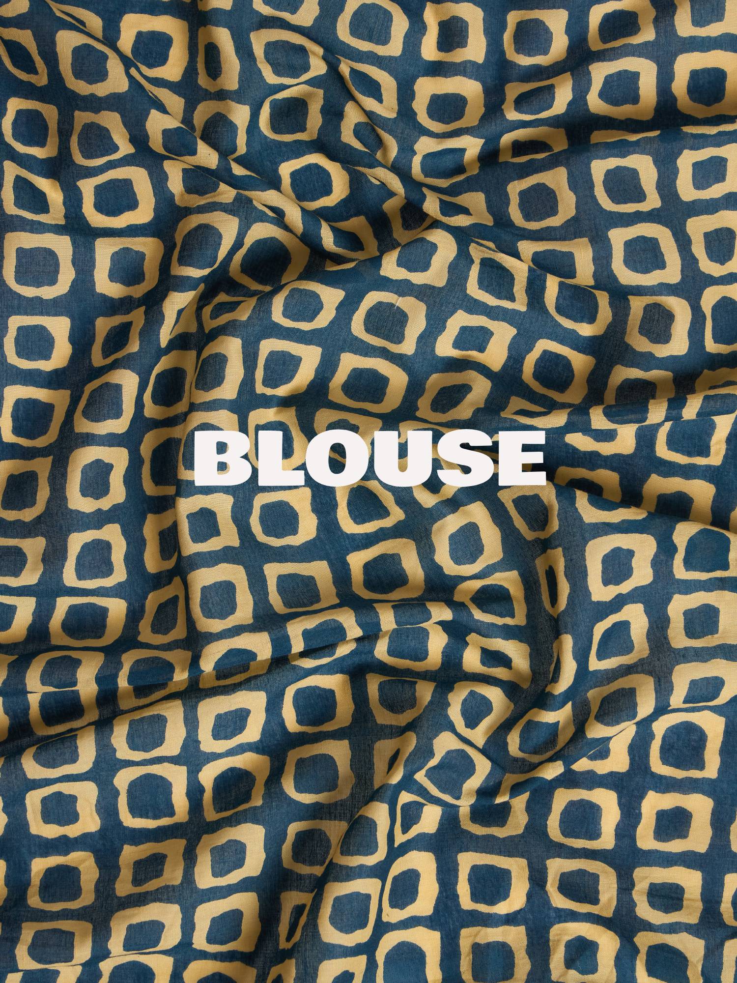 Indigo Solid Printed Patch Saree
