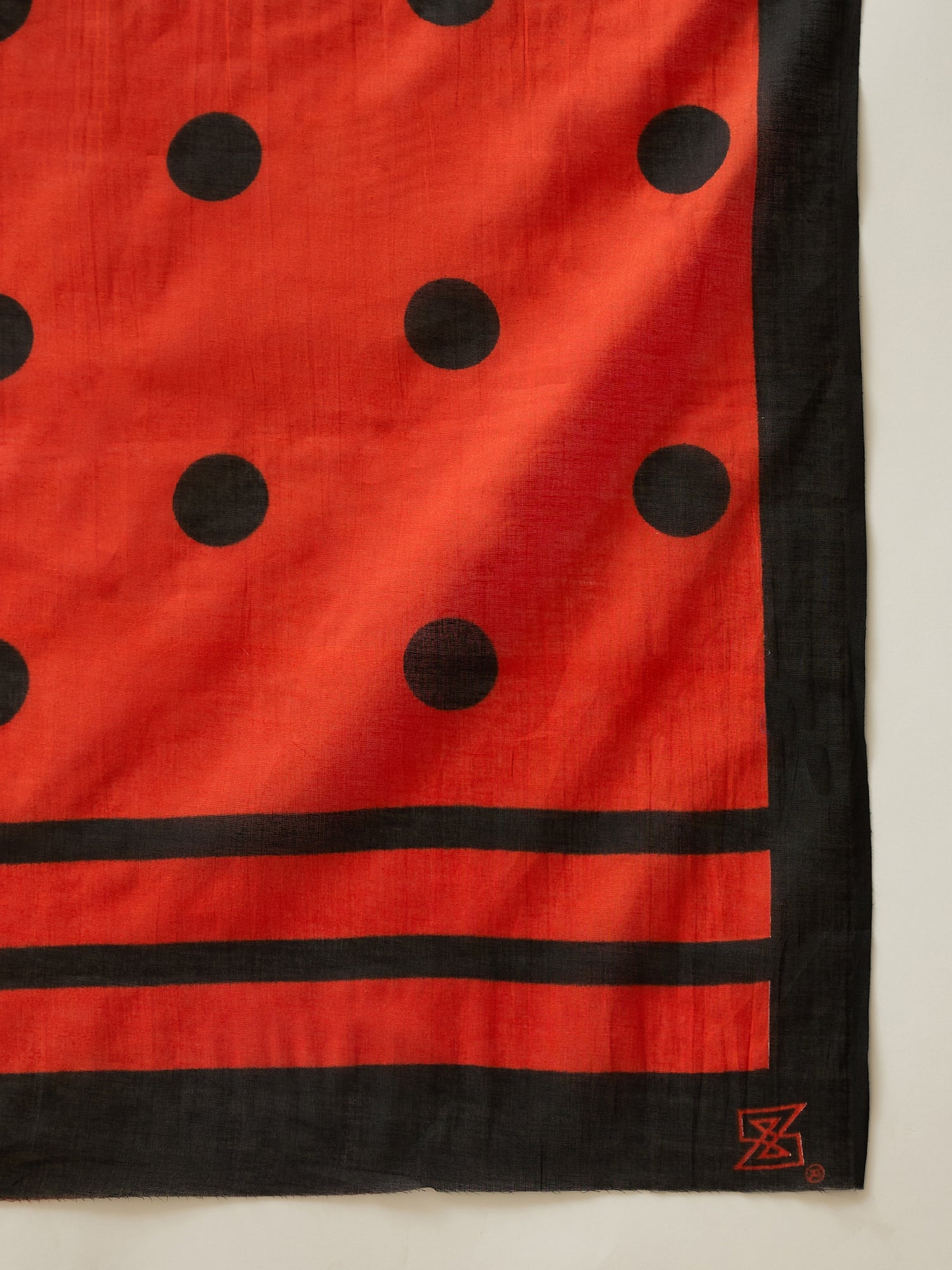 Red Black Polka Dot Saree