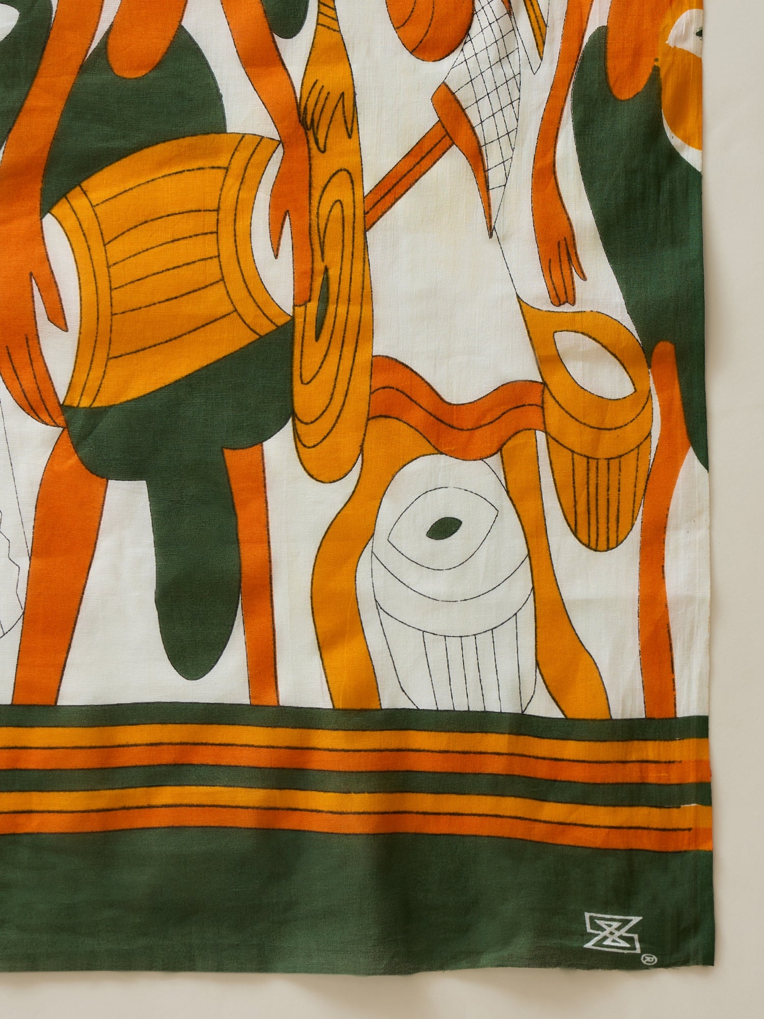 White Arli Art Orange Saree