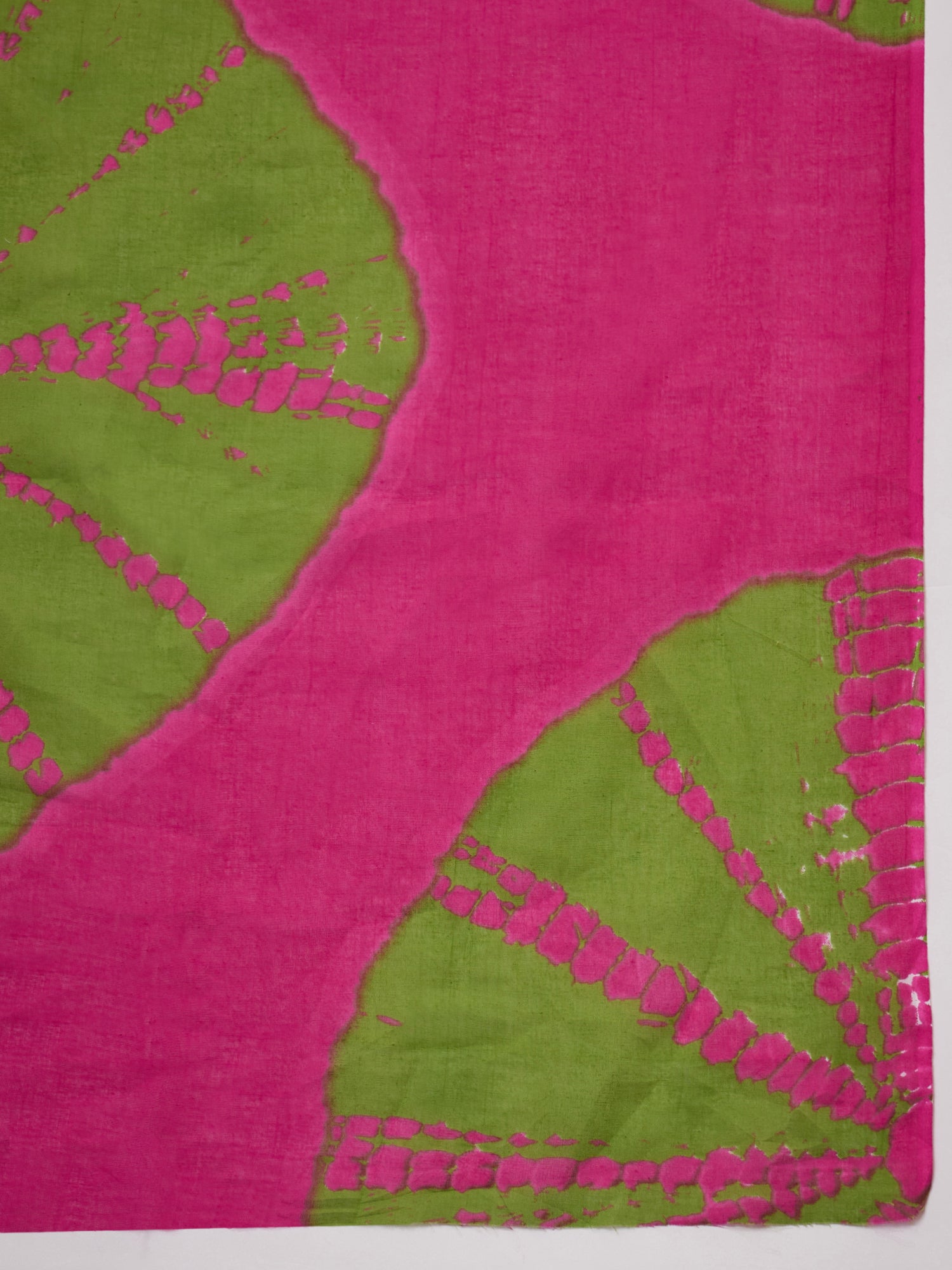 Fuchsia Green Tie & Die Saree