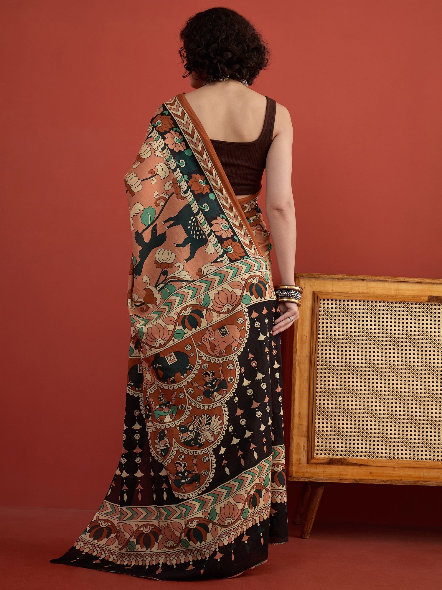 Corel Pen Kalamkari Saree