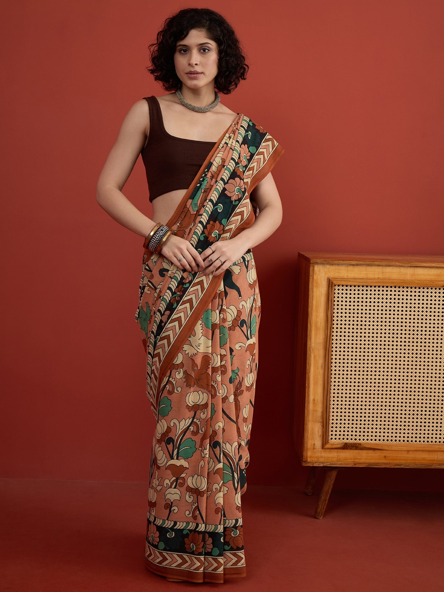 Corel Pen Kalamkari Saree