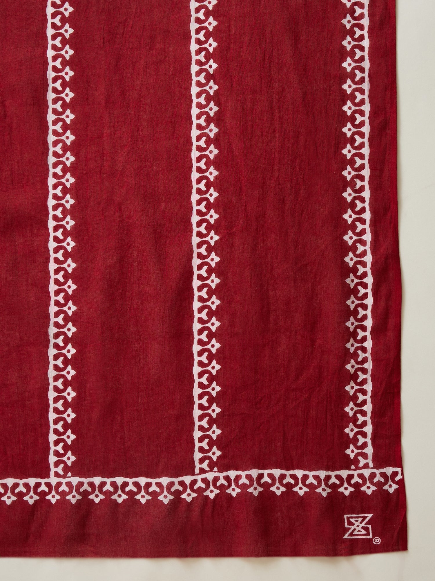 Maroon White Tribal Saree