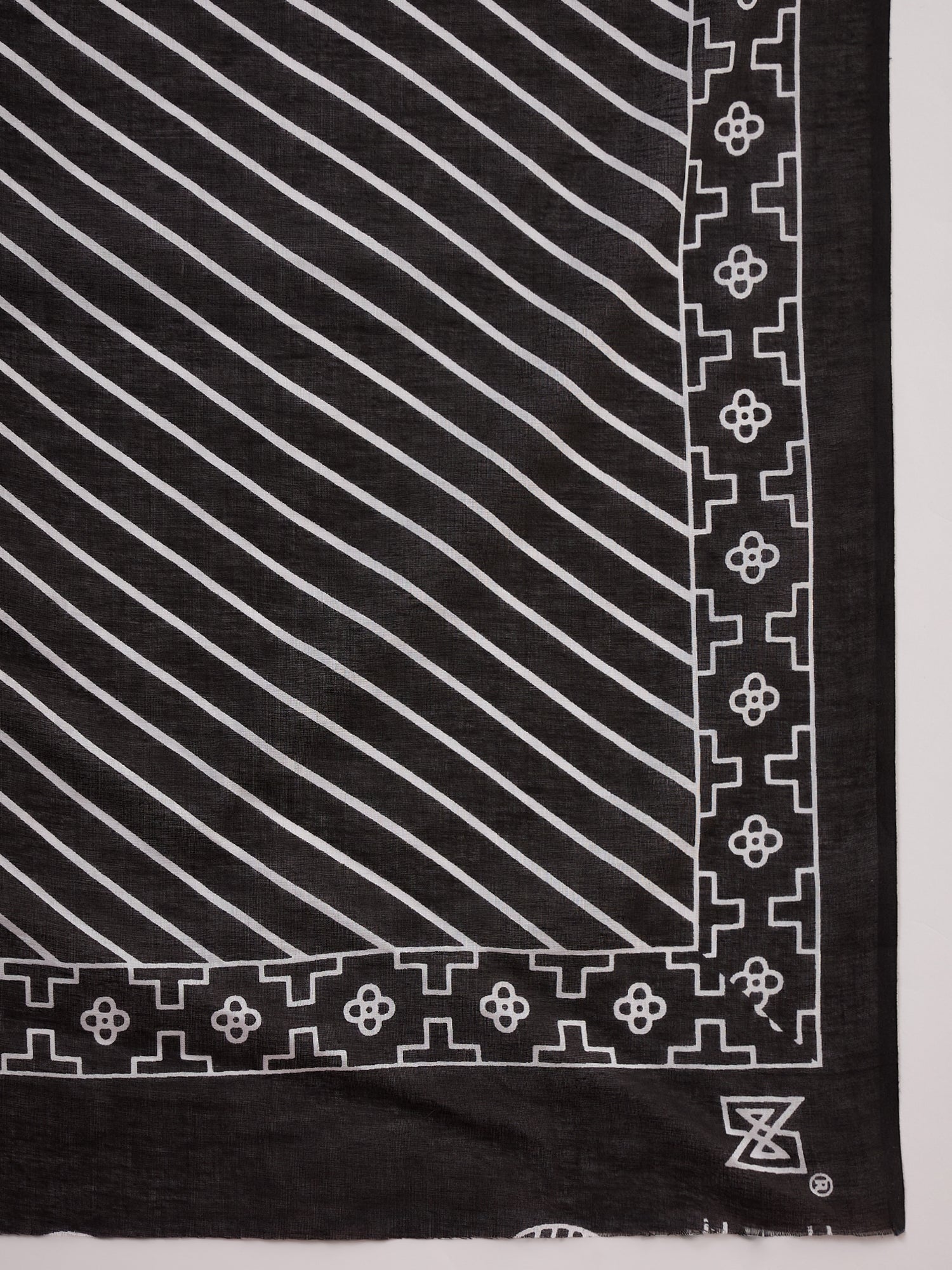 Black Ball Stripe Saree