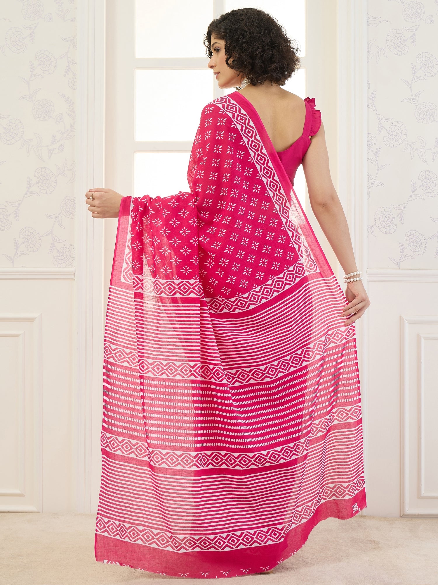 Pink Small Motif Saree