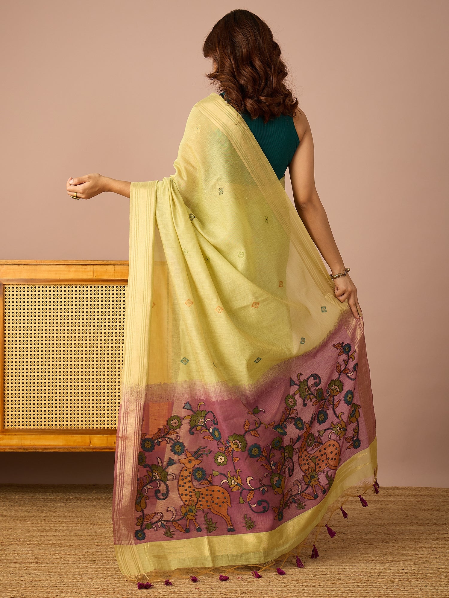 Green Kalamkari Saree