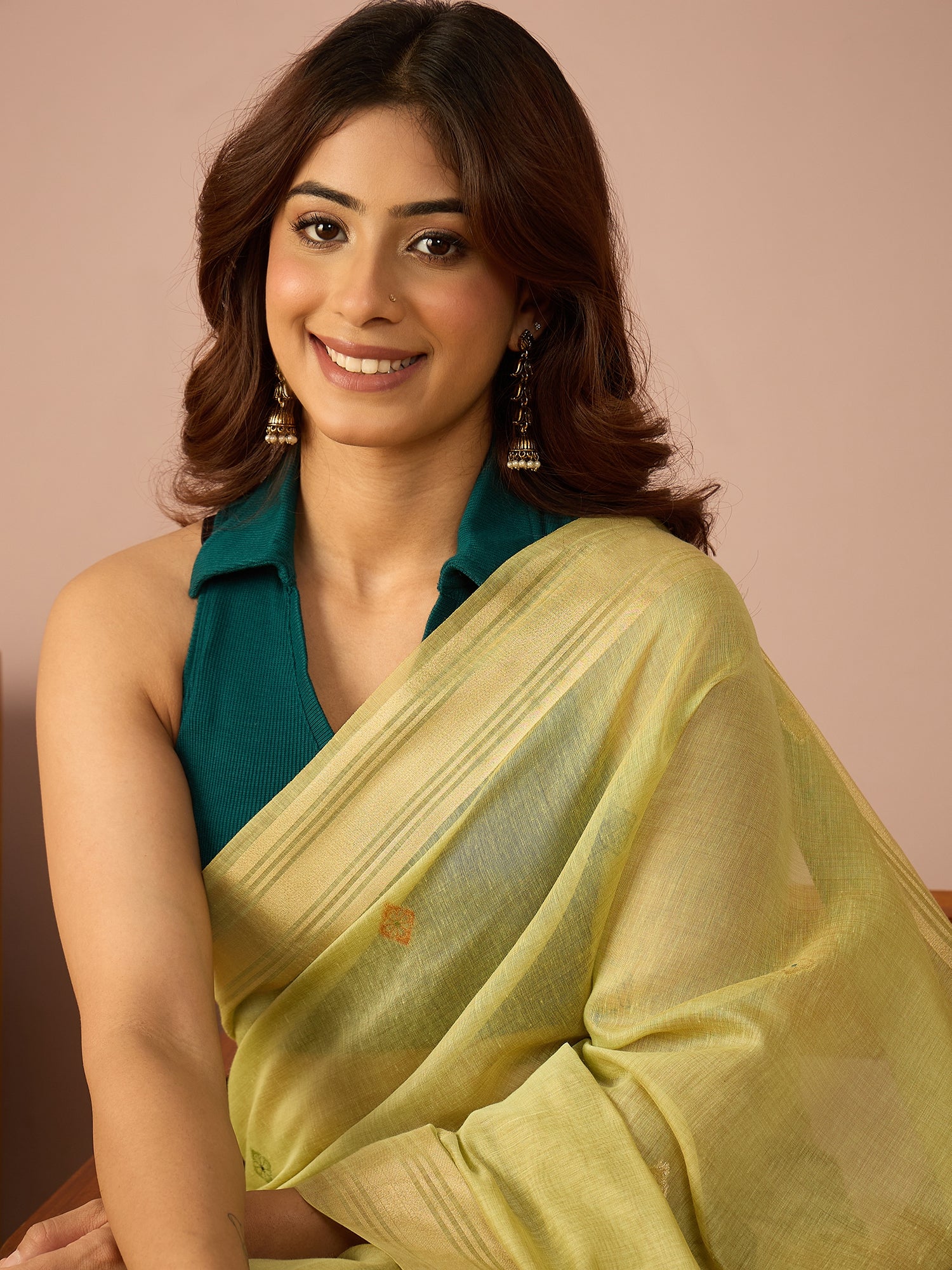 Green Kalamkari Saree
