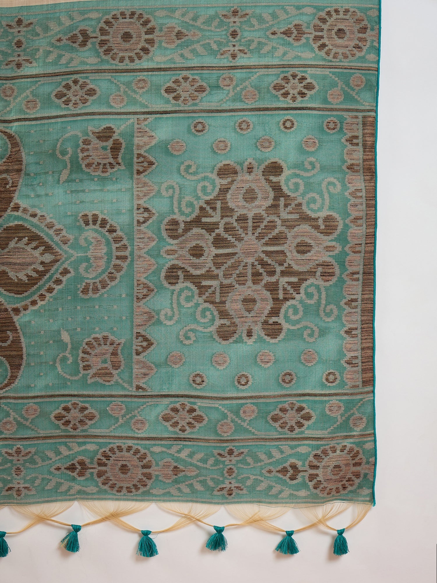 Sea Green Border Kotki Saree